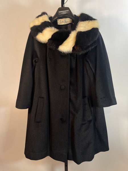 60s  Vintage LILLI ANN Coat w/MINK Collar, PETITE SIZE