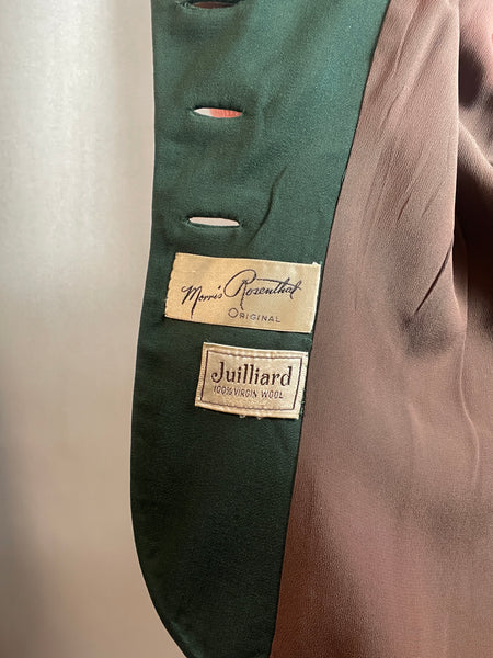 VTG 1940s GREEN GABARDINE Ladies Skirt Suit