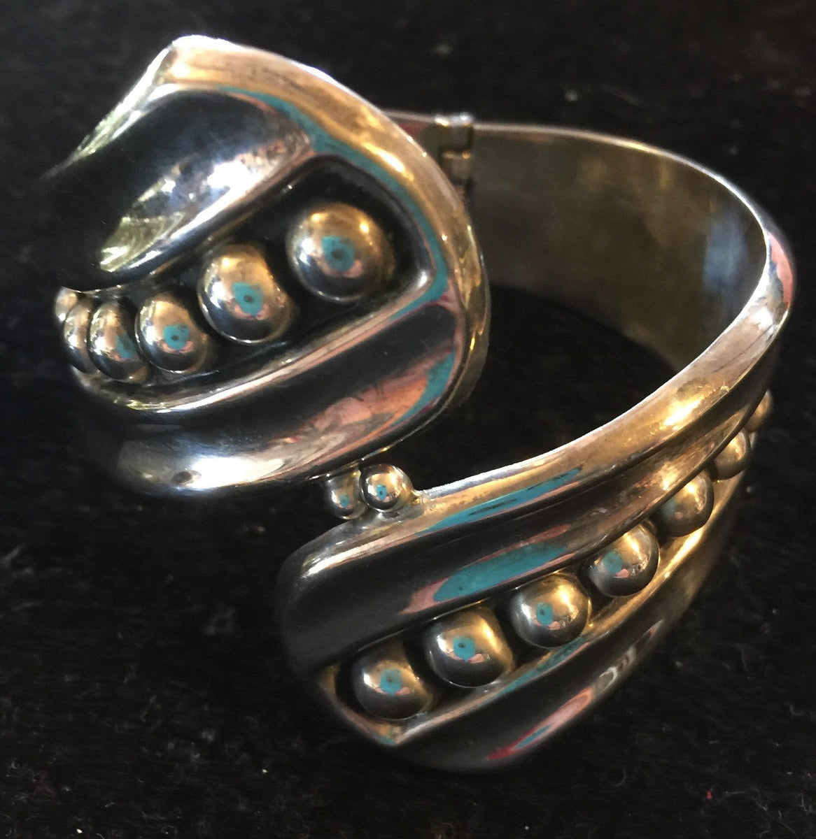 50s Sterling Silver Clamper Bracelet Cuff Mexico – Metropolis Vintage