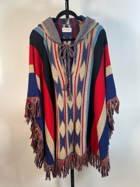 70s Vintage COOL PONCHO Sweater FESTIVAL WEAR/one size