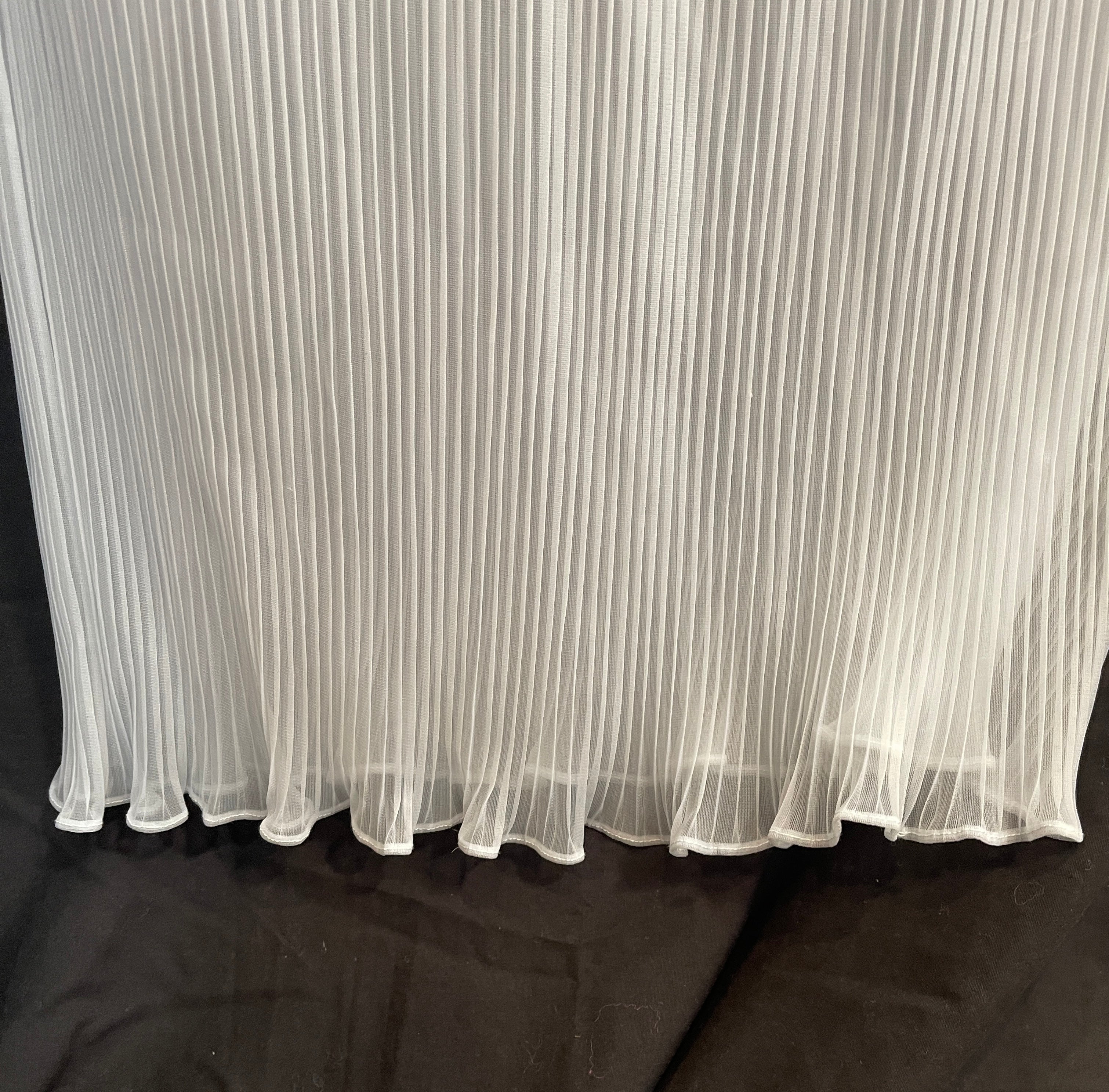 VTG 1960s Nylon Crinkle Pleated SHEER Dress or Lingerie, Elastic waist ICE BLUE