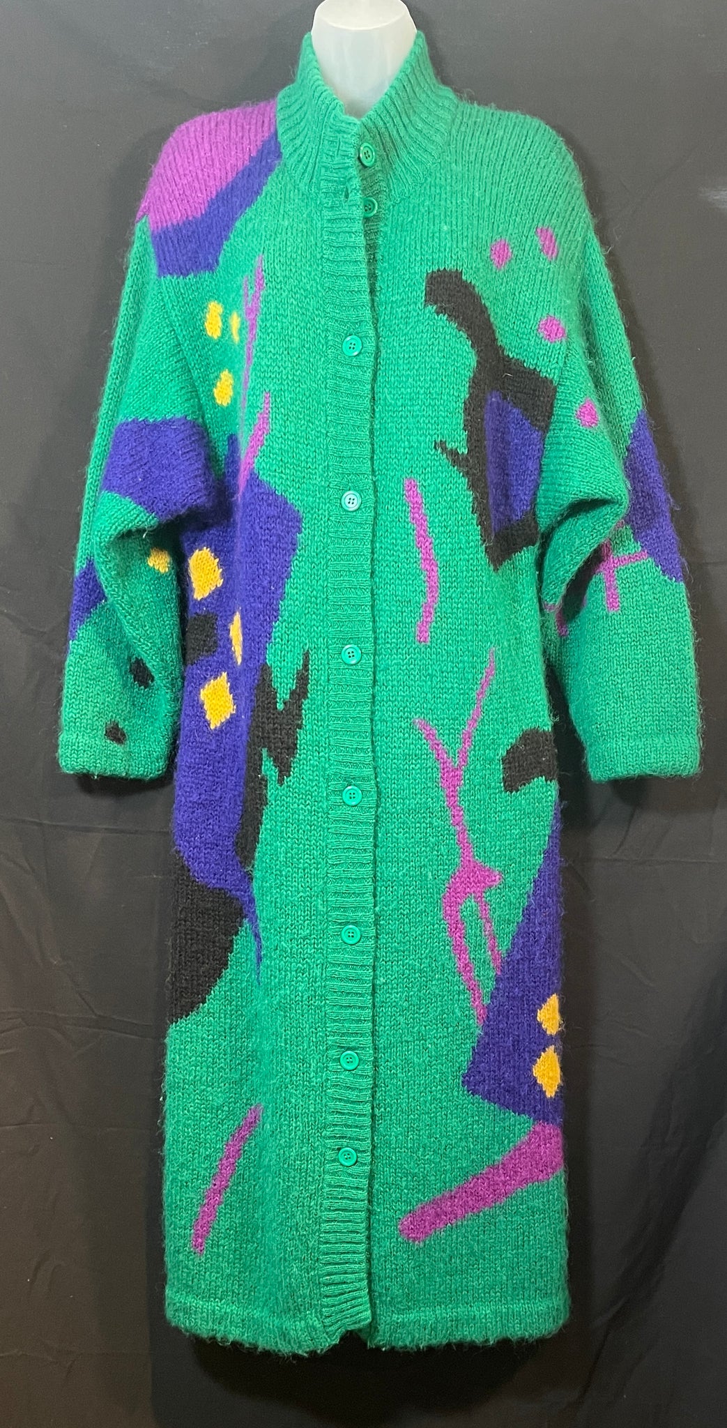 80s WILD ABSTRACT Sweater Coat