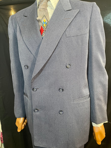 40s-50s MEN's Double Breasted Suit  Primo Condition Size 40/w31