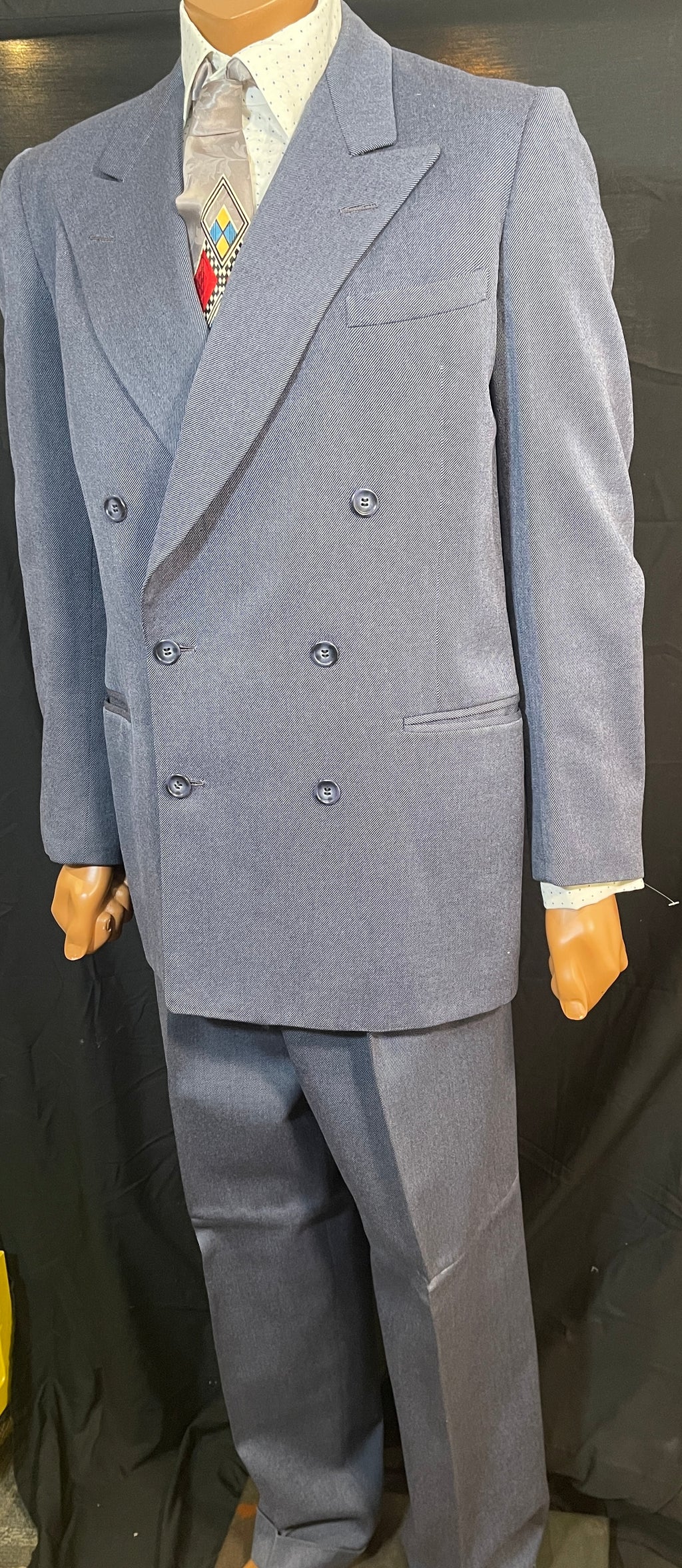 40s-50s MEN's Double Breasted Suit  Primo Condition Size 40/w31