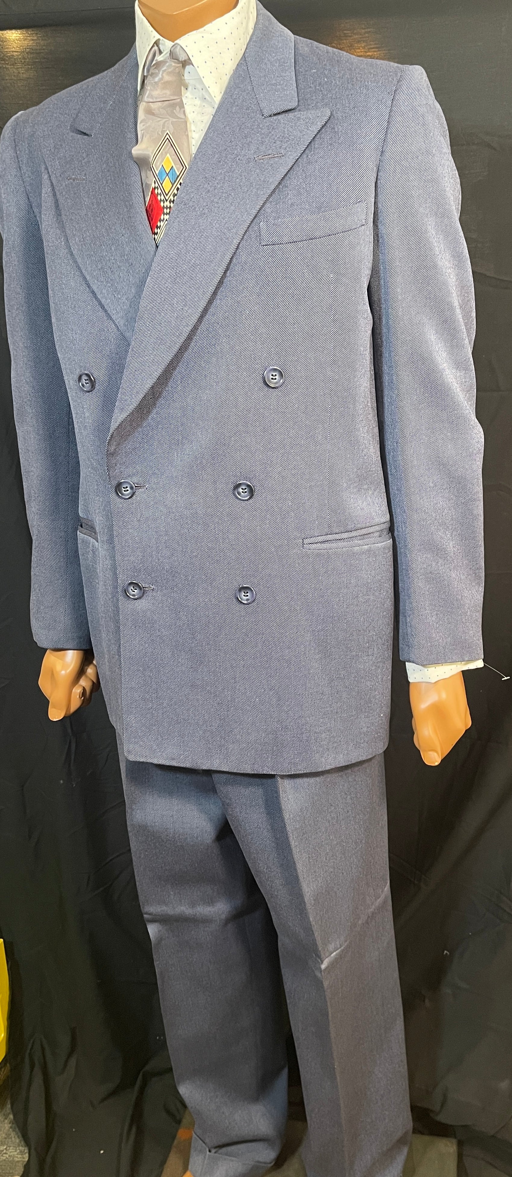 40s-50s MEN's Double Breasted Suit  Primo Condition Size 40/w31