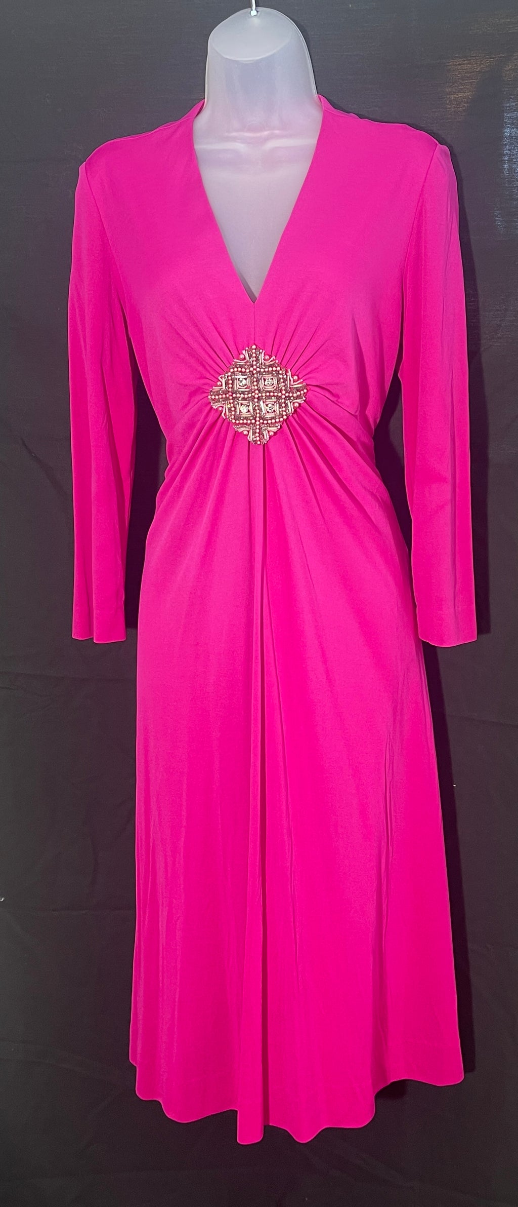 SORA COUTURE DESSIN Silk Jersey Barbie Deep V Dress 90s