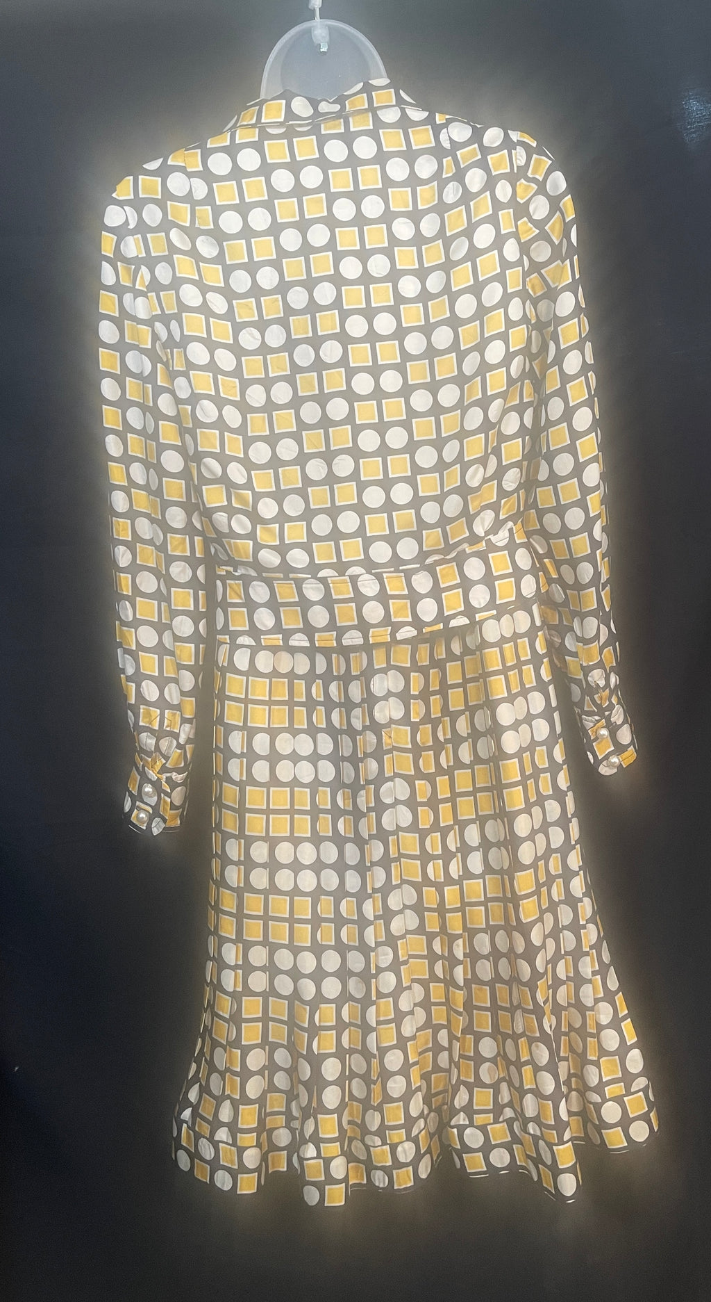 1970s OPTIC Print Dress & Jacket PARIS LABEL