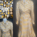 1970s OPTIC Print Dress & Jacket PARIS LABEL
