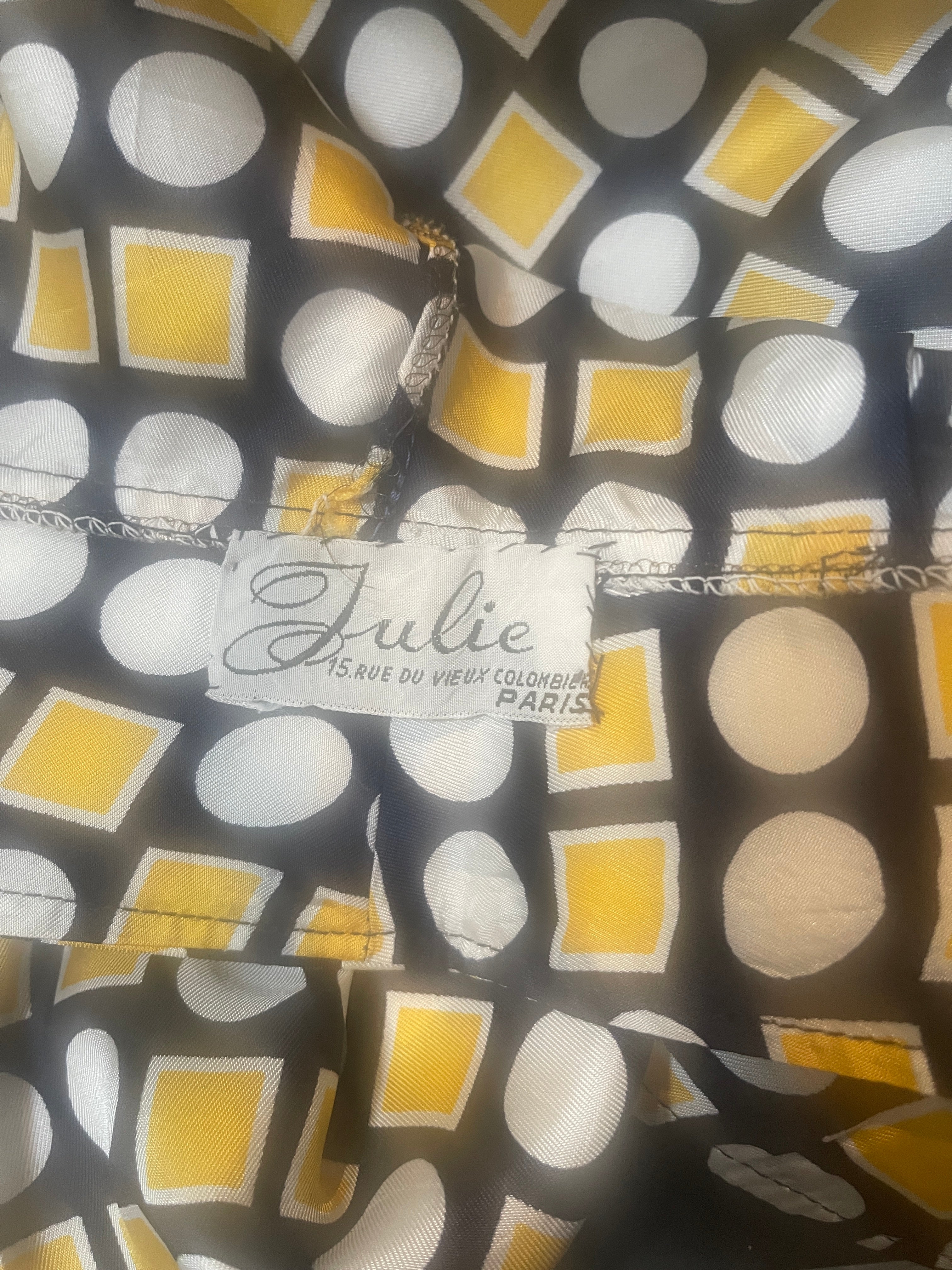 1970s OPTIC Print Dress & Jacket PARIS LABEL