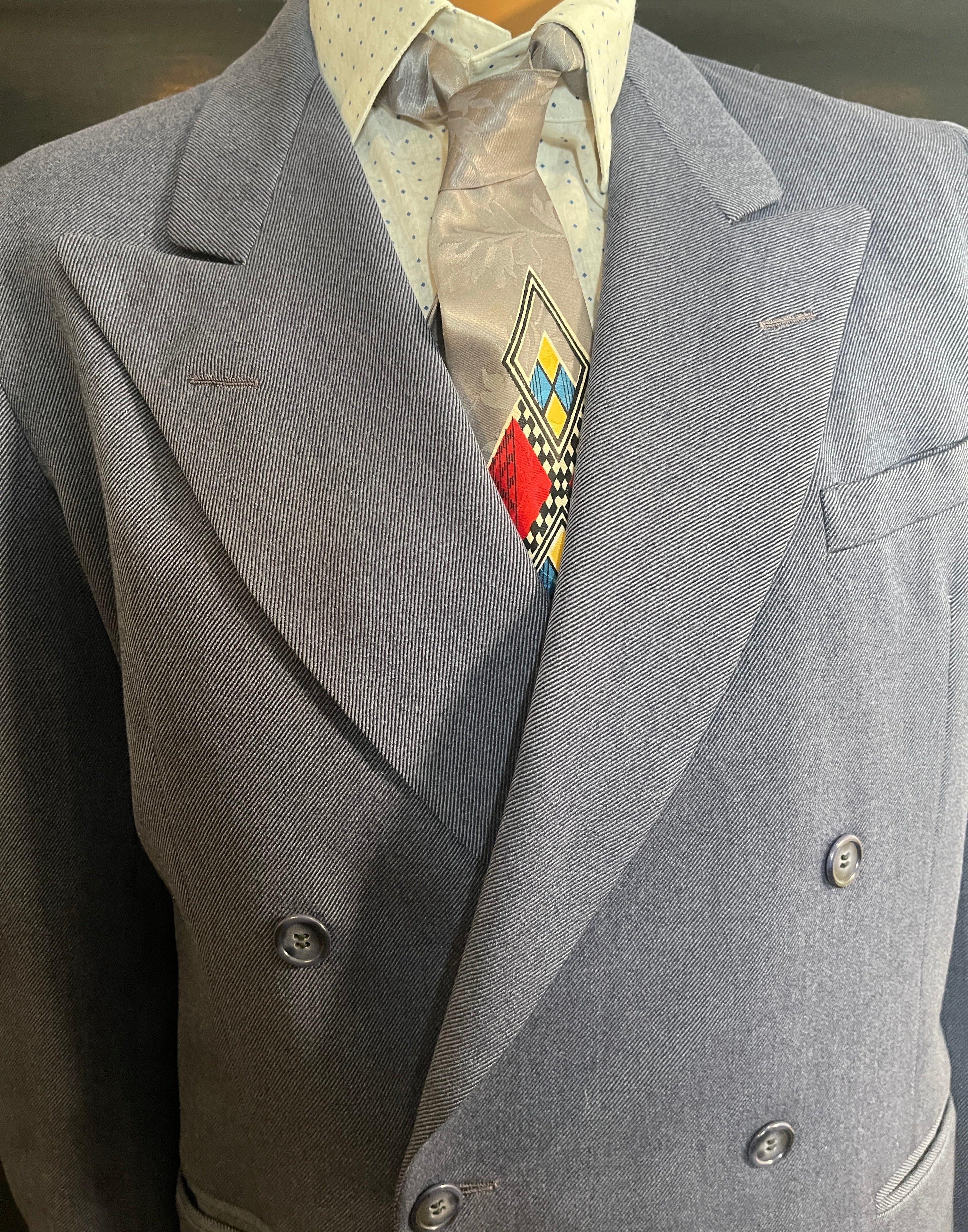 40s-50s MEN's Double Breasted Suit  Primo Condition Size 40/w31
