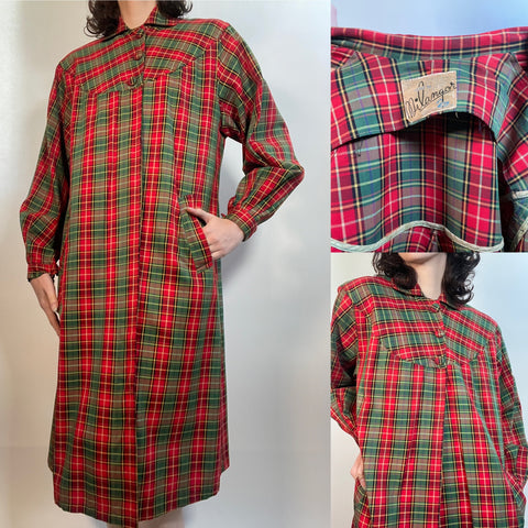 VTG 50s Plaid SWING COAT Rain Coat