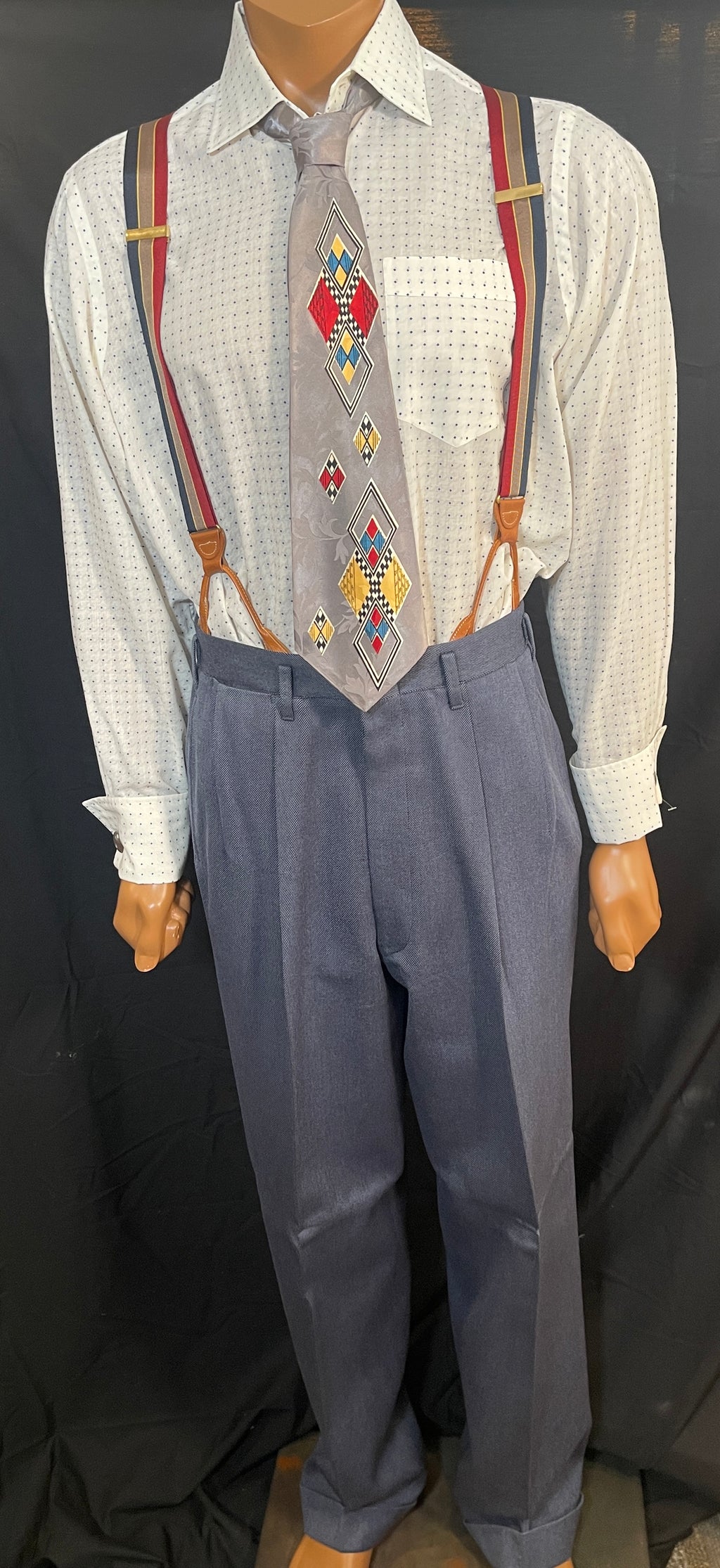 40s-50s MEN's Double Breasted Suit  Primo Condition Size 40/w31