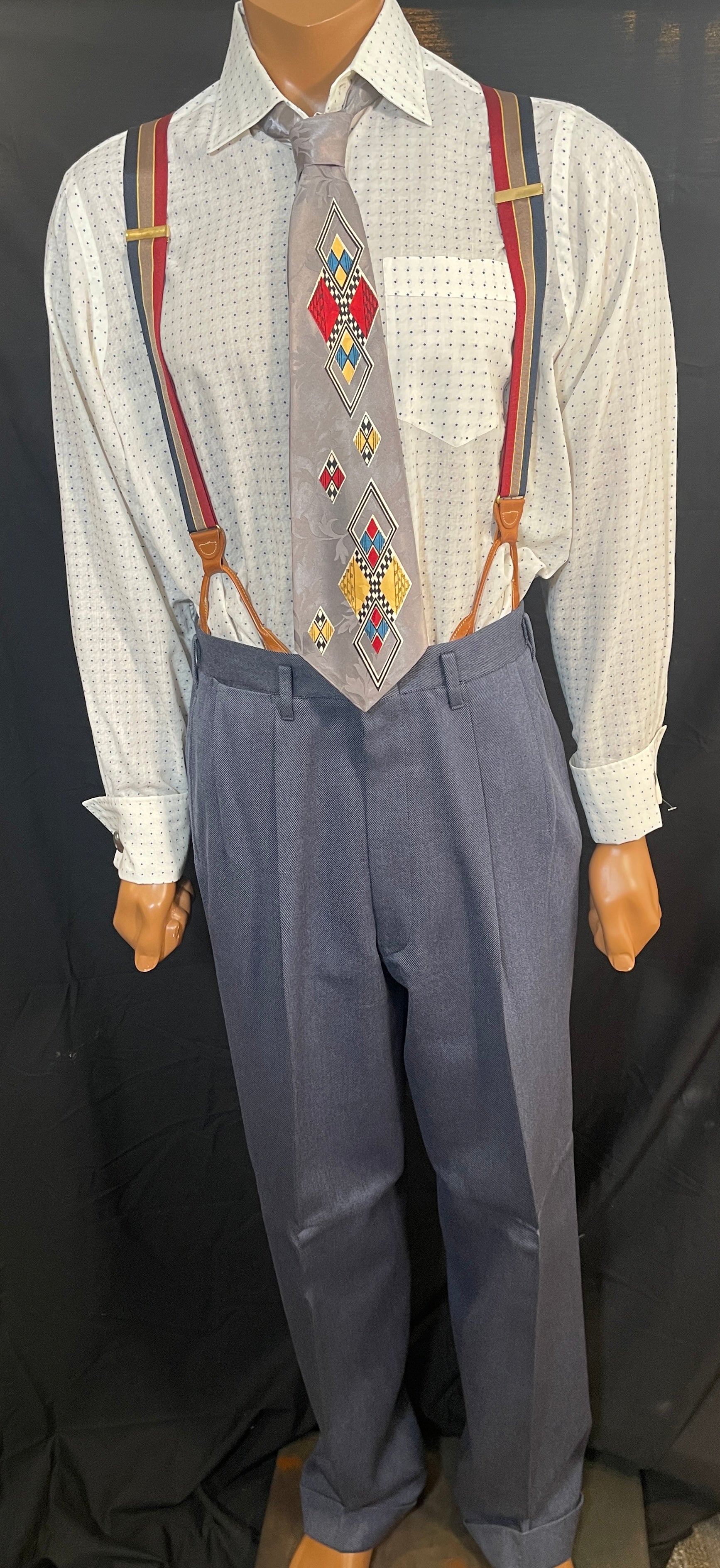 40s-50s MEN's Double Breasted Suit  Primo Condition Size 40/w31