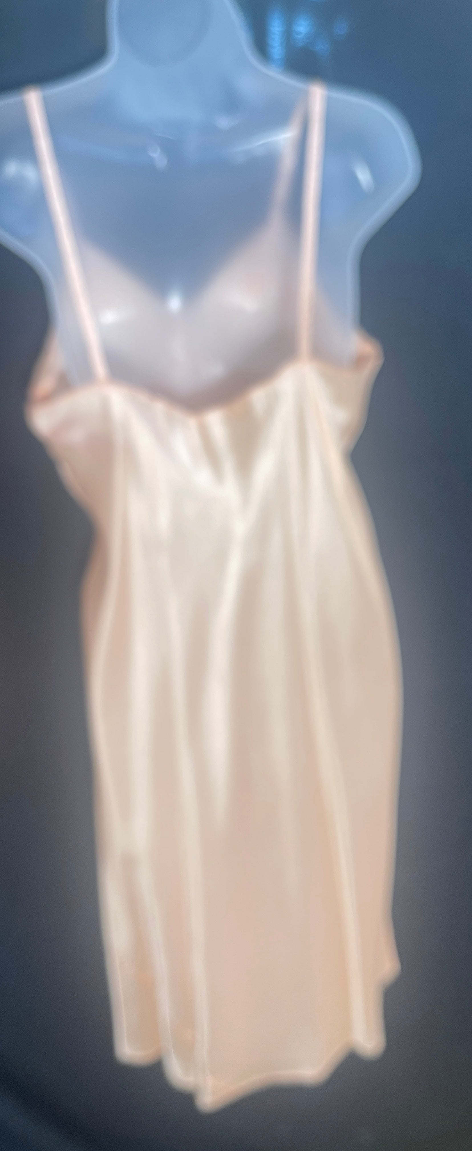 40s NOS Rayon Peachy Pink Slip Dress Size 36