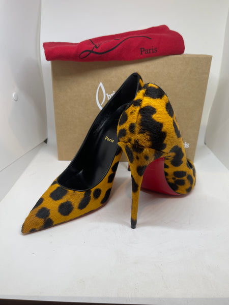 Christian Louboutin KATE  Leopard Print Shoes Size 43  Excellent .w/BOX