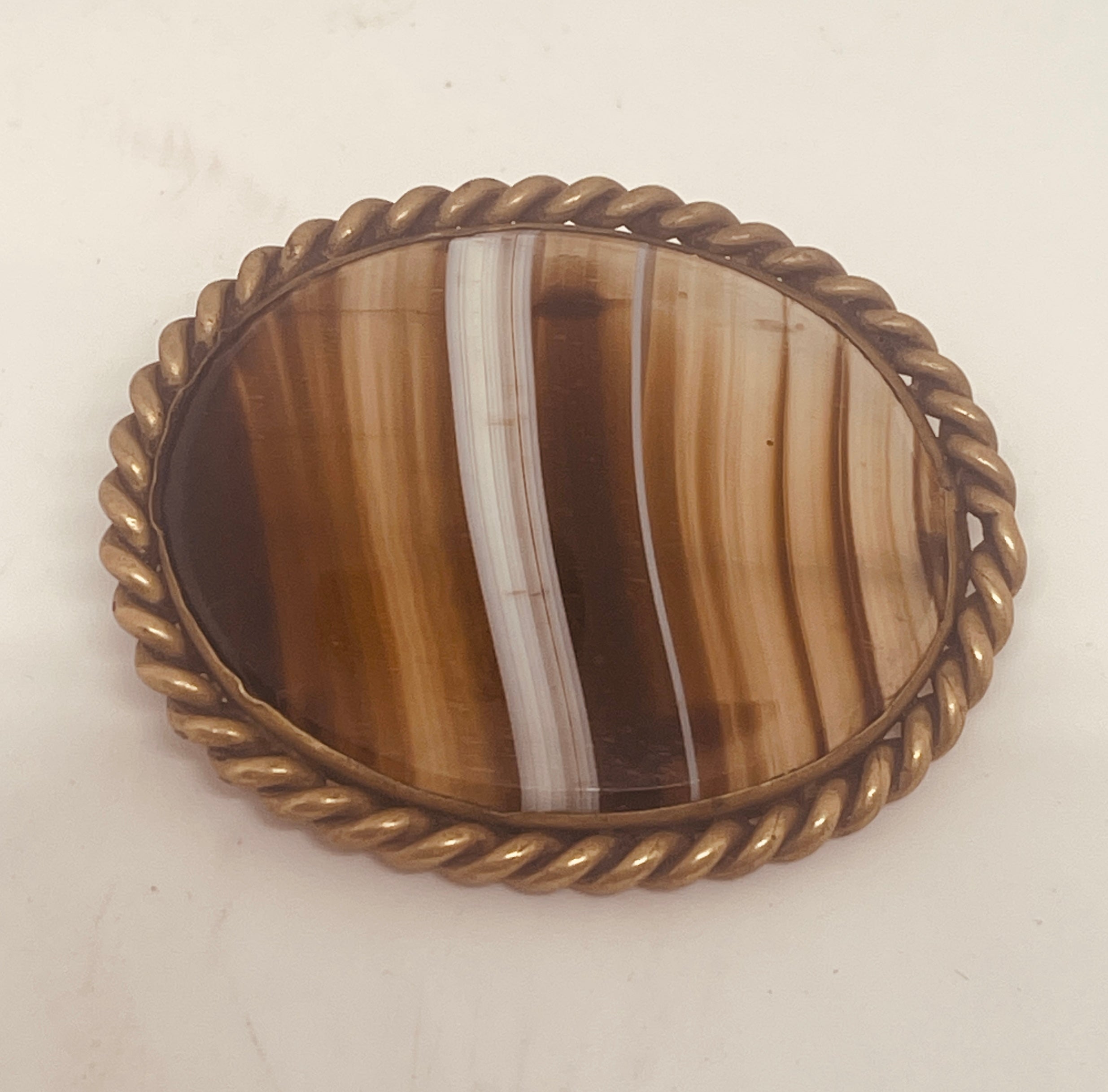 Victorian Striated AGATE Pin