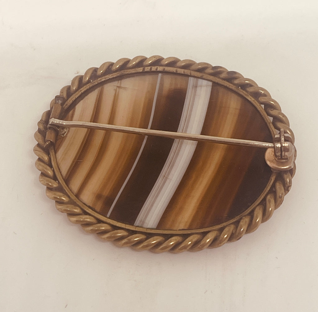 Victorian Striated AGATE Pin