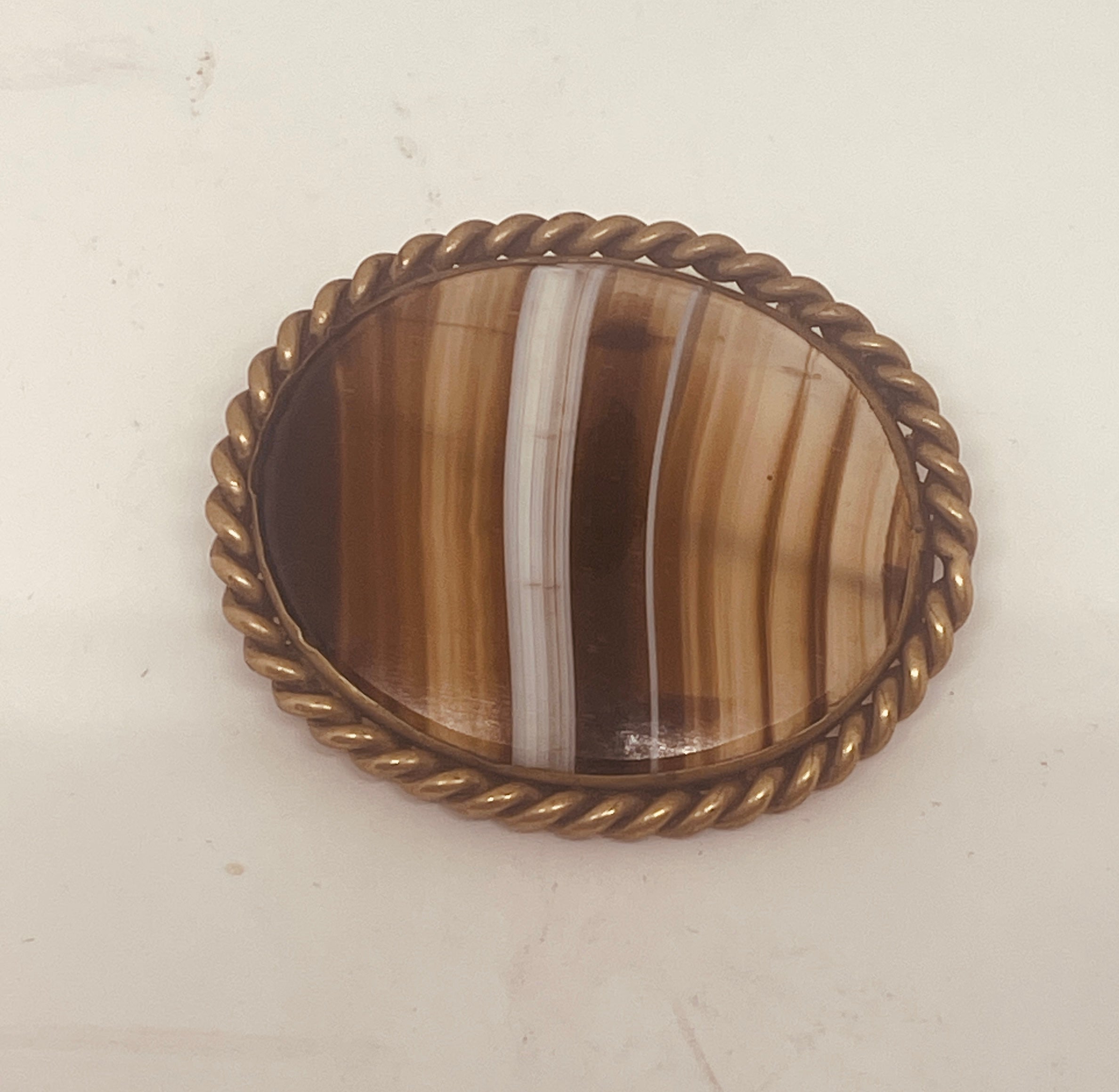 Victorian Striated AGATE Pin