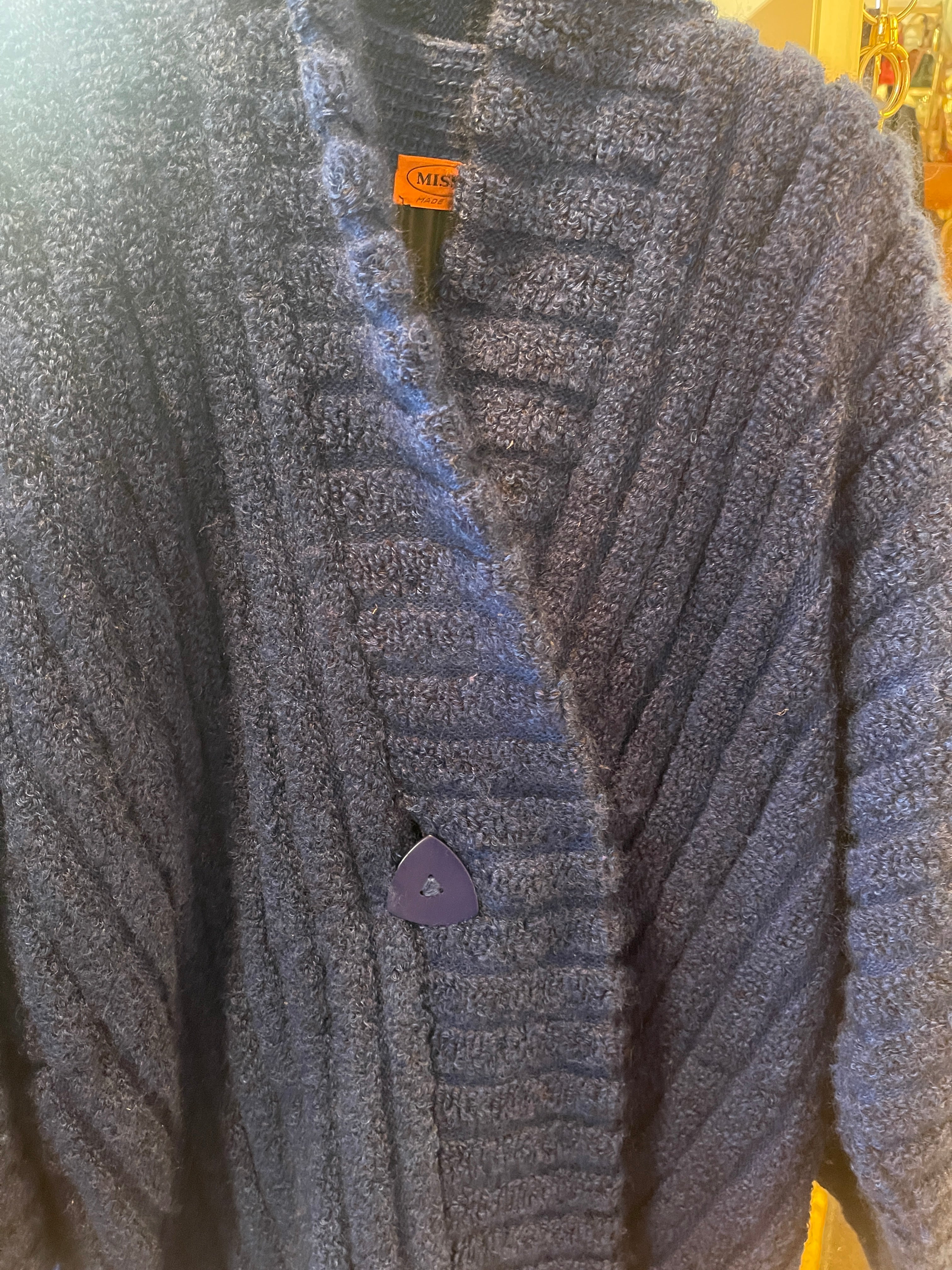 MISSONI Cobalt Blue Reversible Kimono Coat