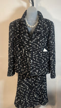 ORIGINAL CHANEL SUIT B & W Nubby Weave Sizes 46, 44