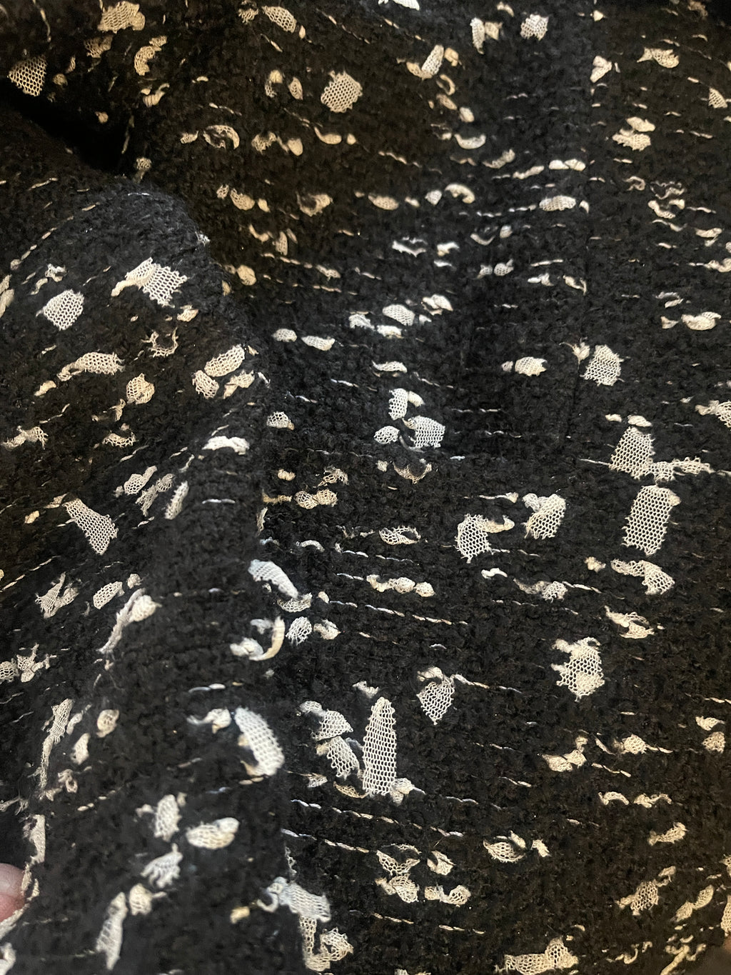 ORIGINAL CHANEL SUIT B & W Nubby Weave Sizes 46, 44