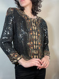 VTG 80s Beaded & Embroidered SILK Jacket Blouse