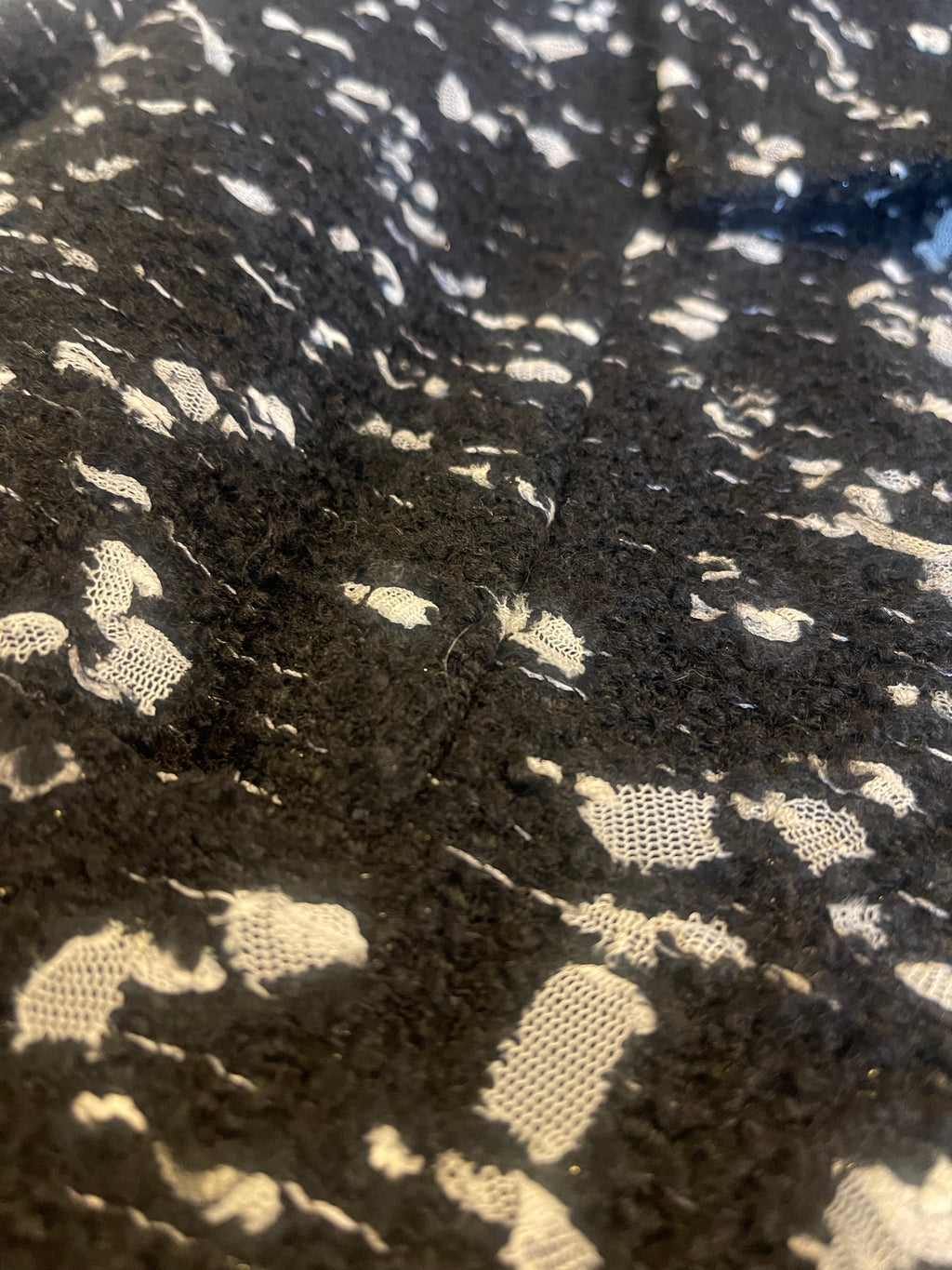 CHANEL SUIT Black & White Nubby Tweed Euro Size 46 2 piece