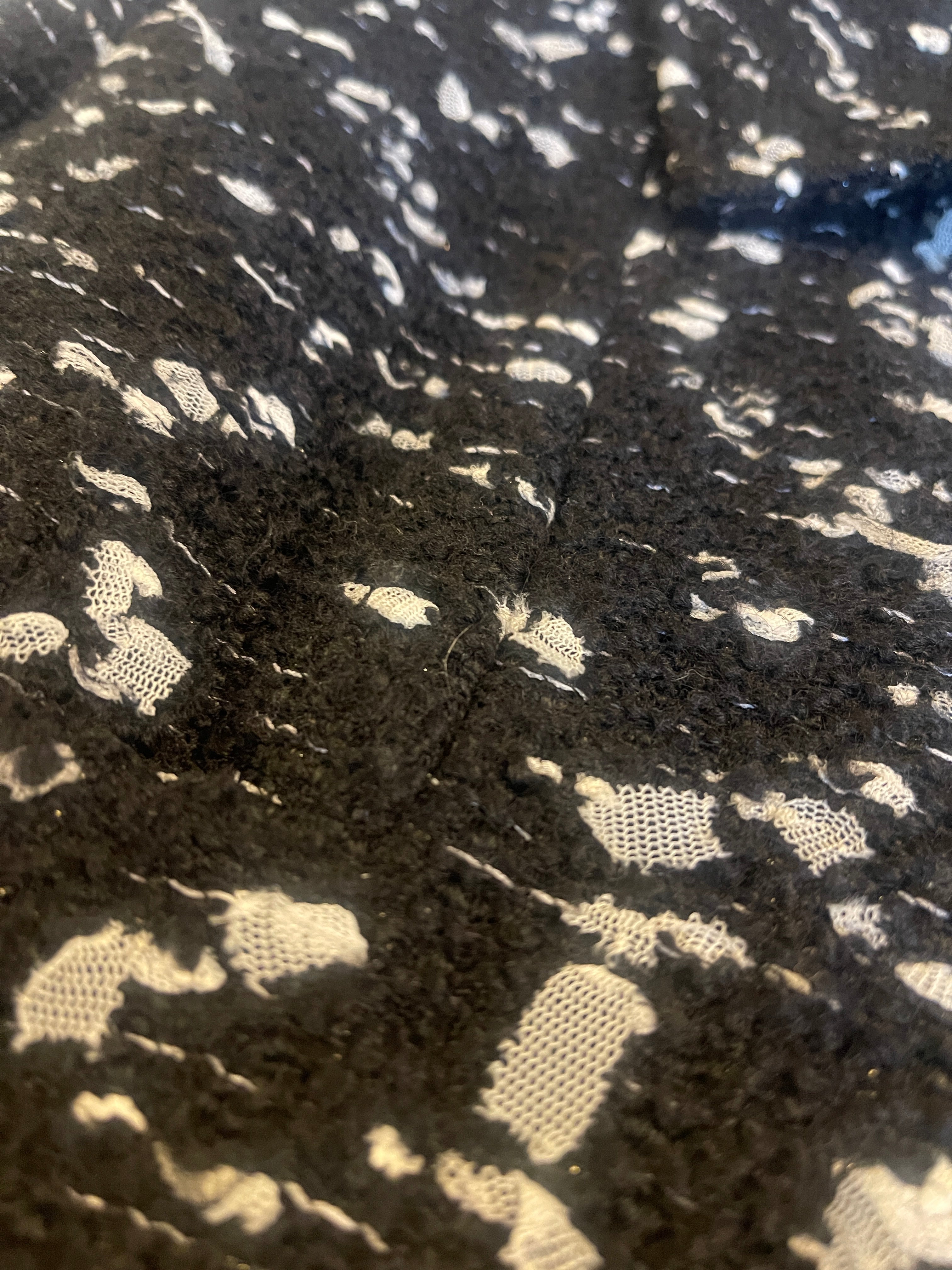 CHANEL SUIT Black & White Nubby Tweed Euro Size 46 2 piece