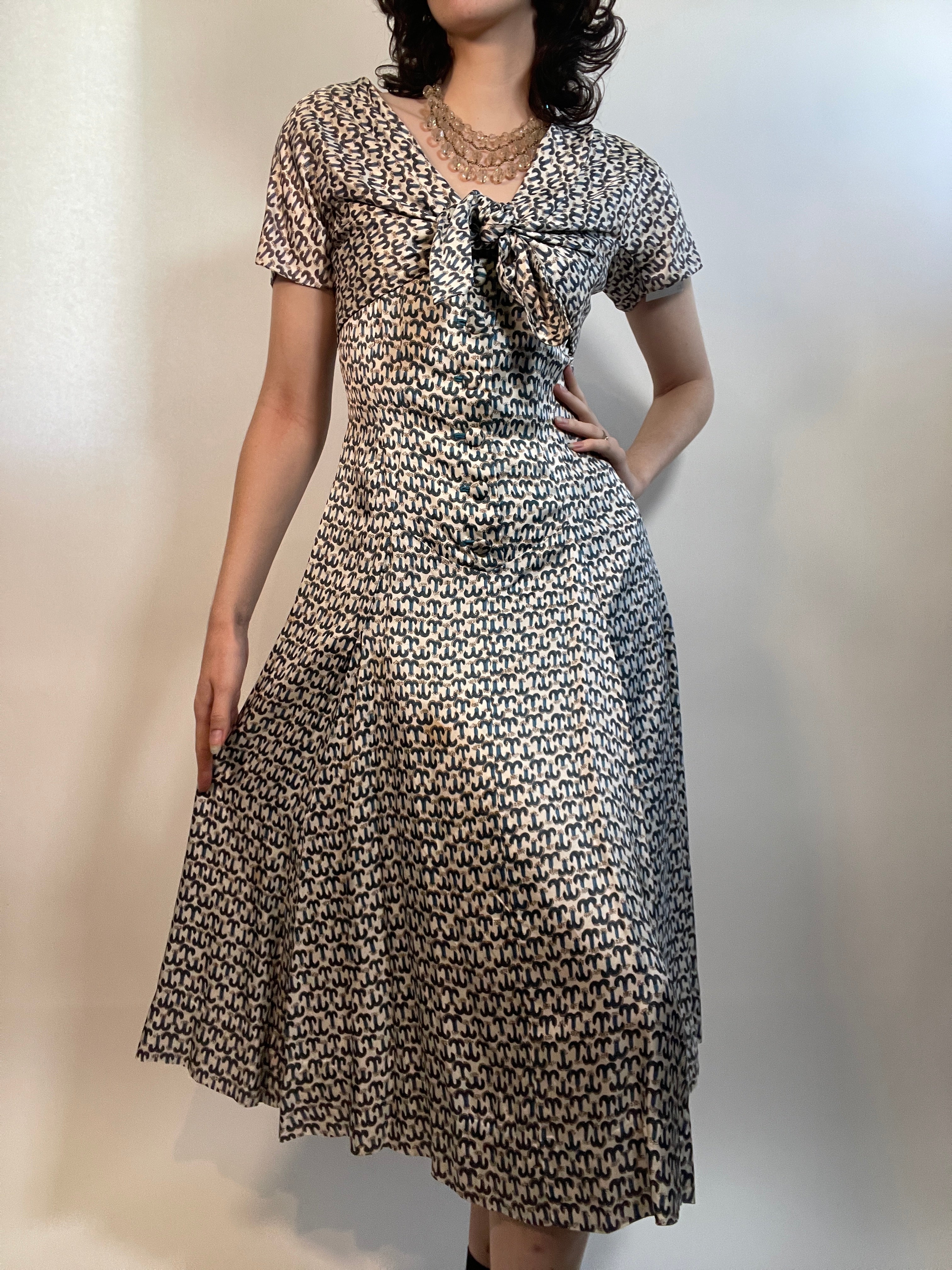 VTG 50s Silky Dress & Crop Bolero Jkt VOGUE SPECIAL DESIGN