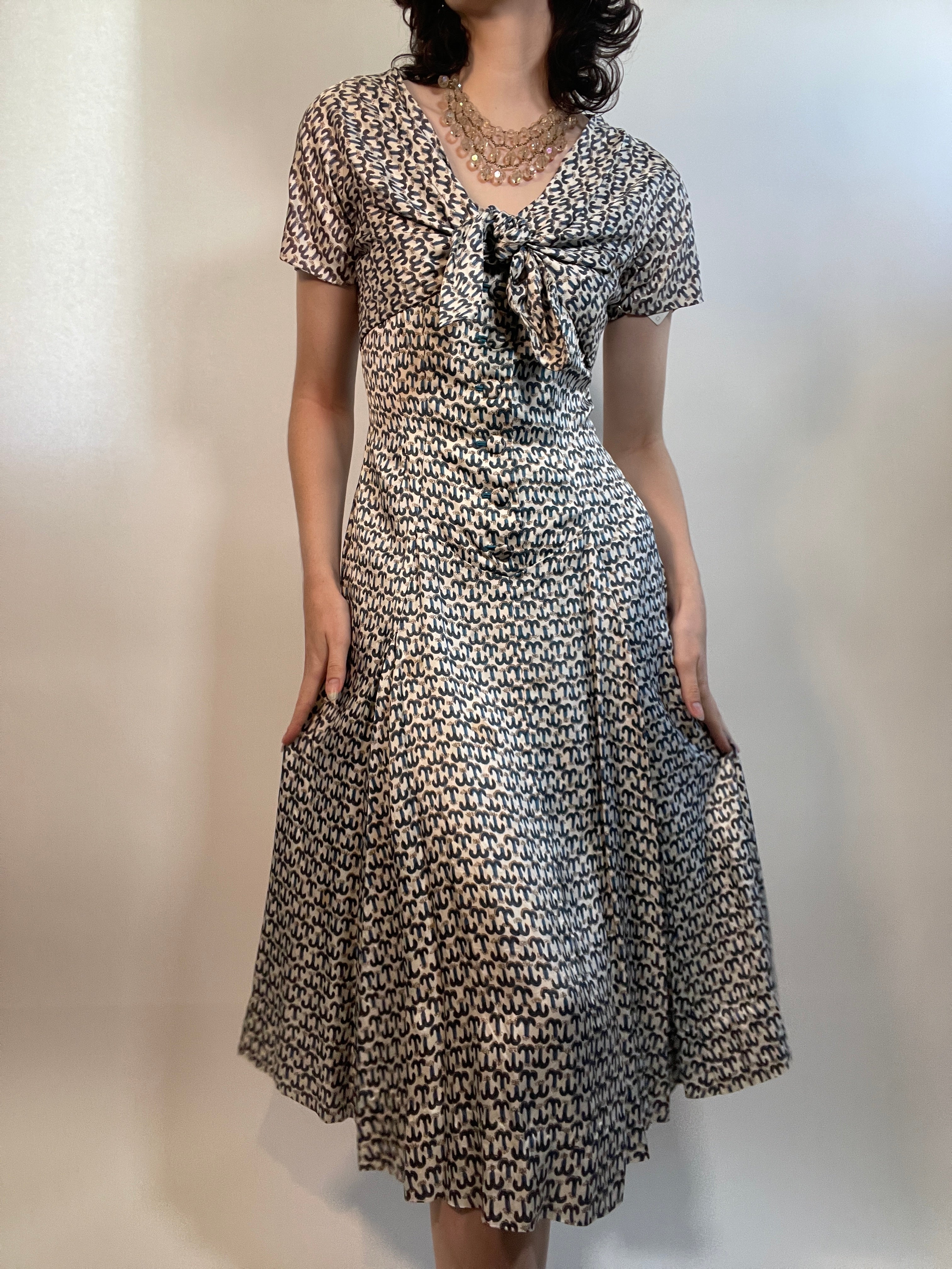 VTG 50s Silky Dress & Crop Bolero Jkt VOGUE SPECIAL DESIGN