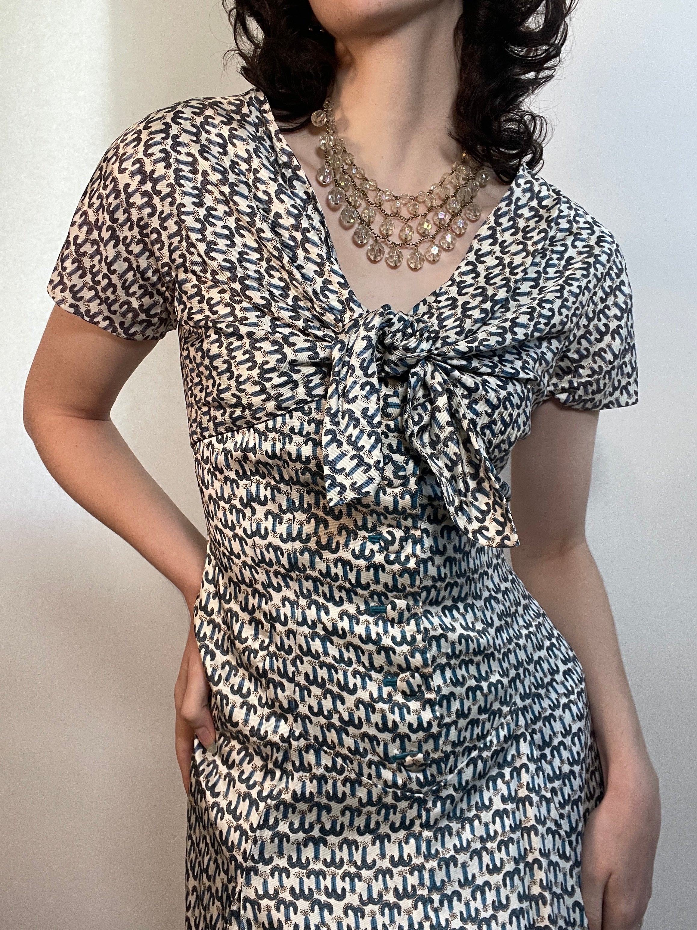 VTG 50s Silky Dress & Crop Bolero Jkt VOGUE SPECIAL DESIGN