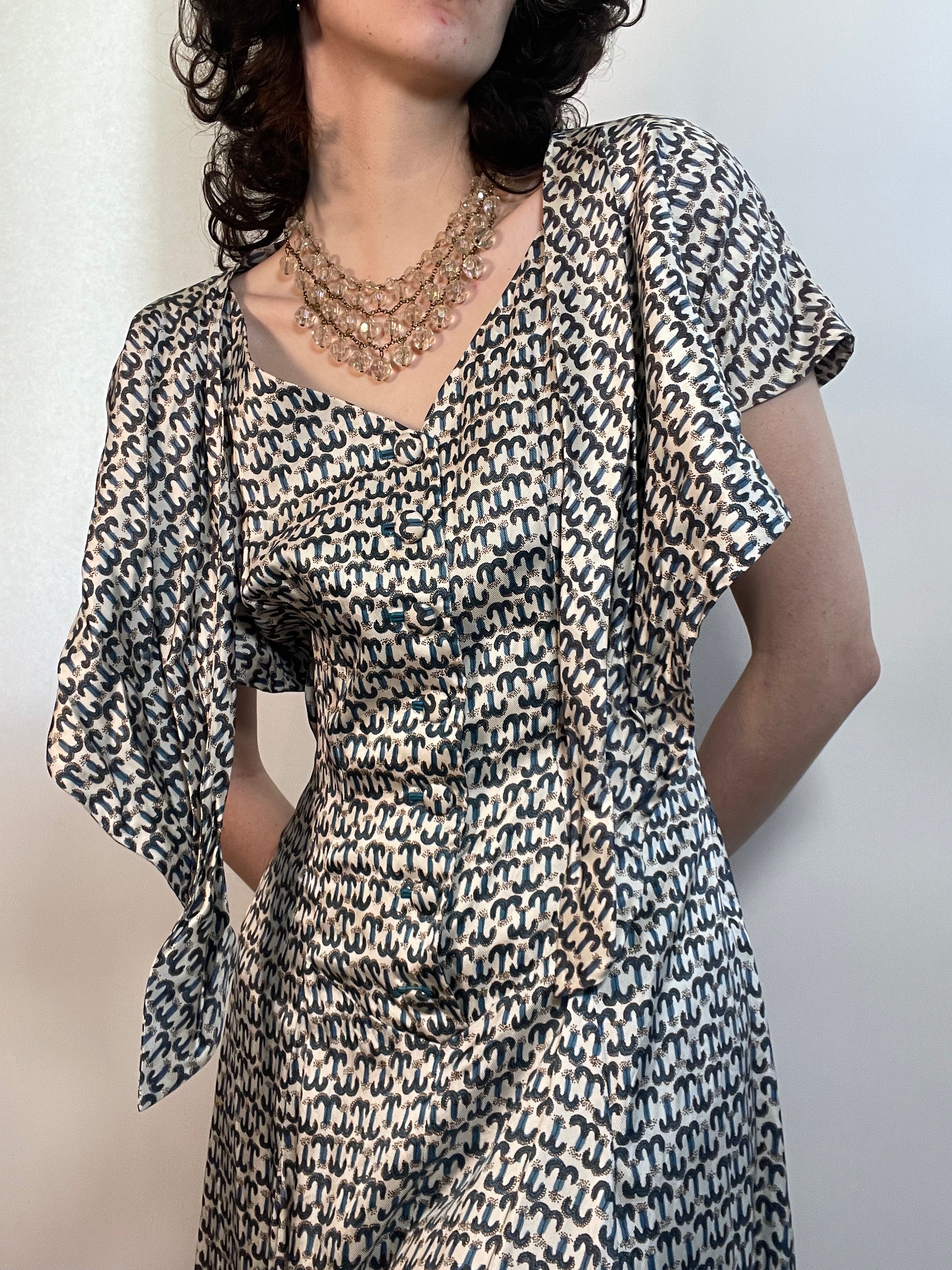 VTG 50s Silky Dress & Crop Bolero Jkt VOGUE SPECIAL DESIGN