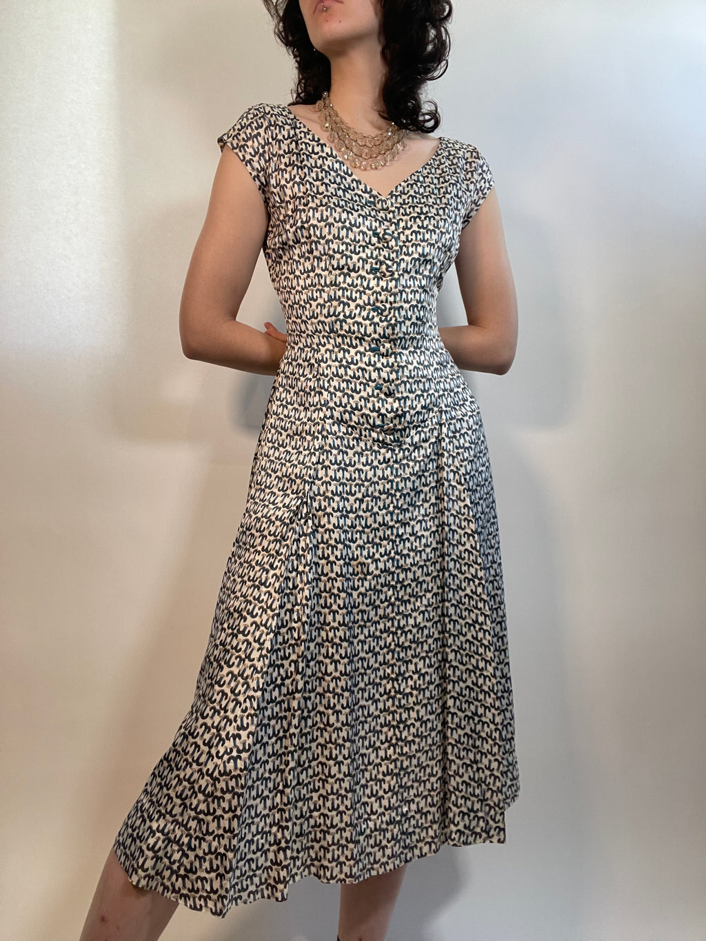VTG 50s Silky Dress & Crop Bolero Jkt VOGUE SPECIAL DESIGN