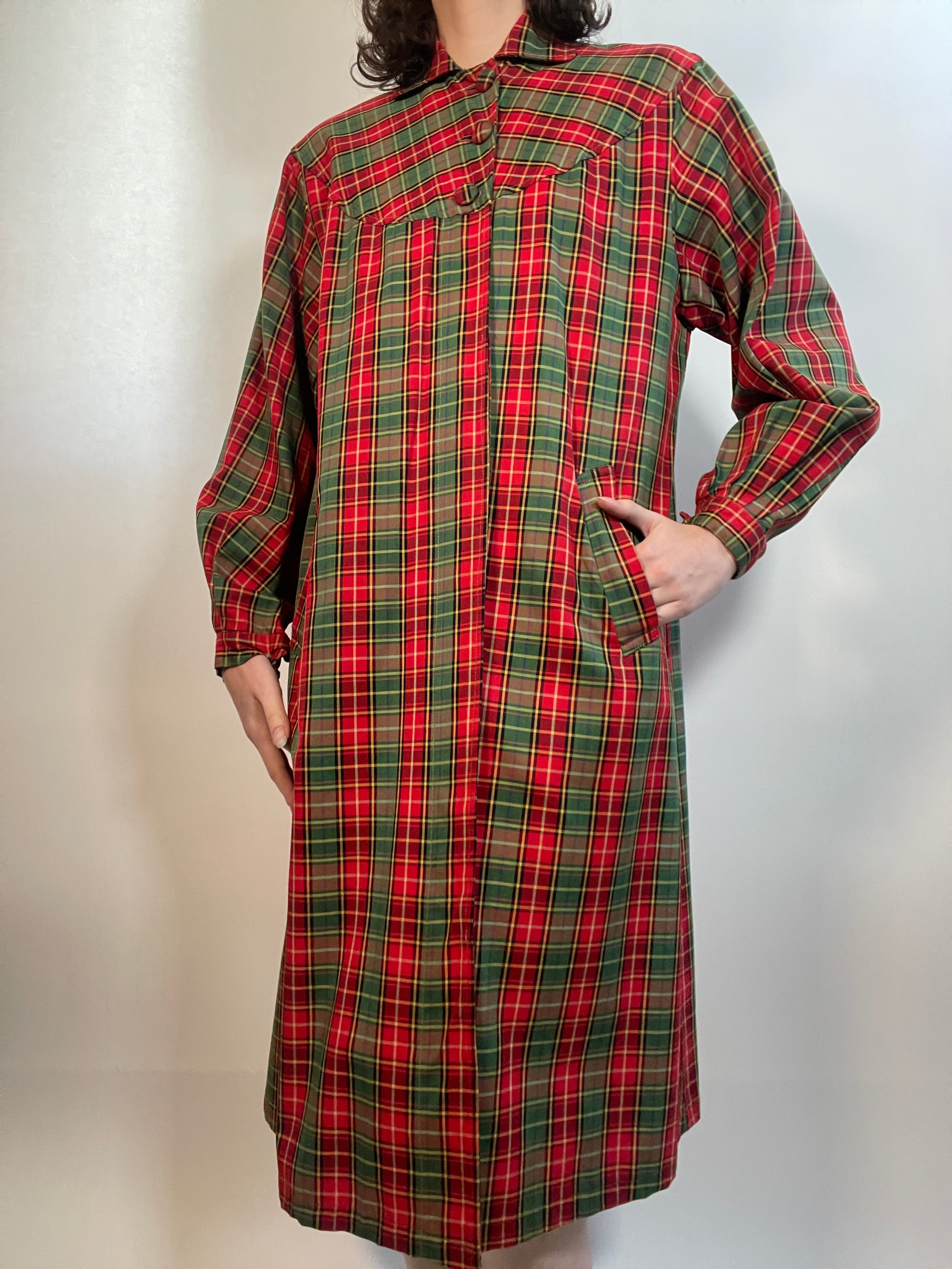 VTG 50s Plaid SWING COAT Rain Coat