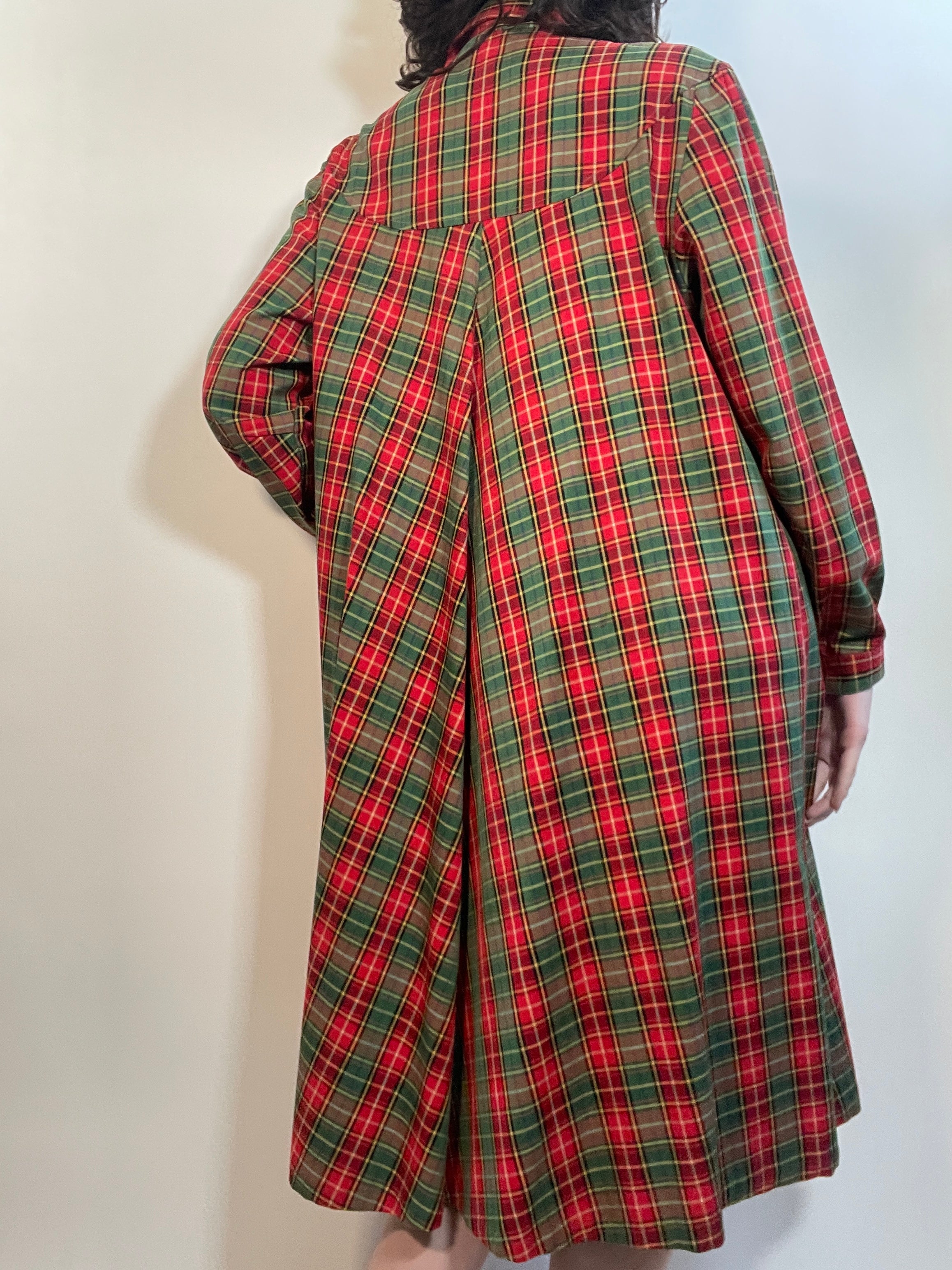 VTG 50s Plaid SWING COAT Rain Coat