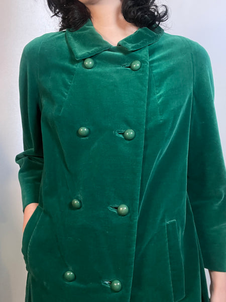 VTG 60s GREEN Velveteen COAT