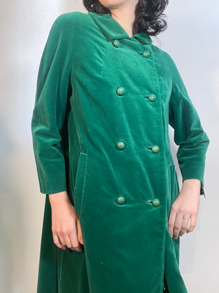 VTG 60s GREEN Velveteen COAT