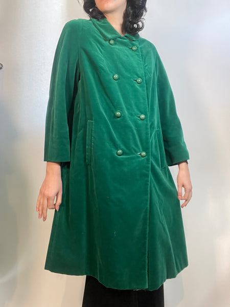 VTG 60s GREEN Velveteen COAT