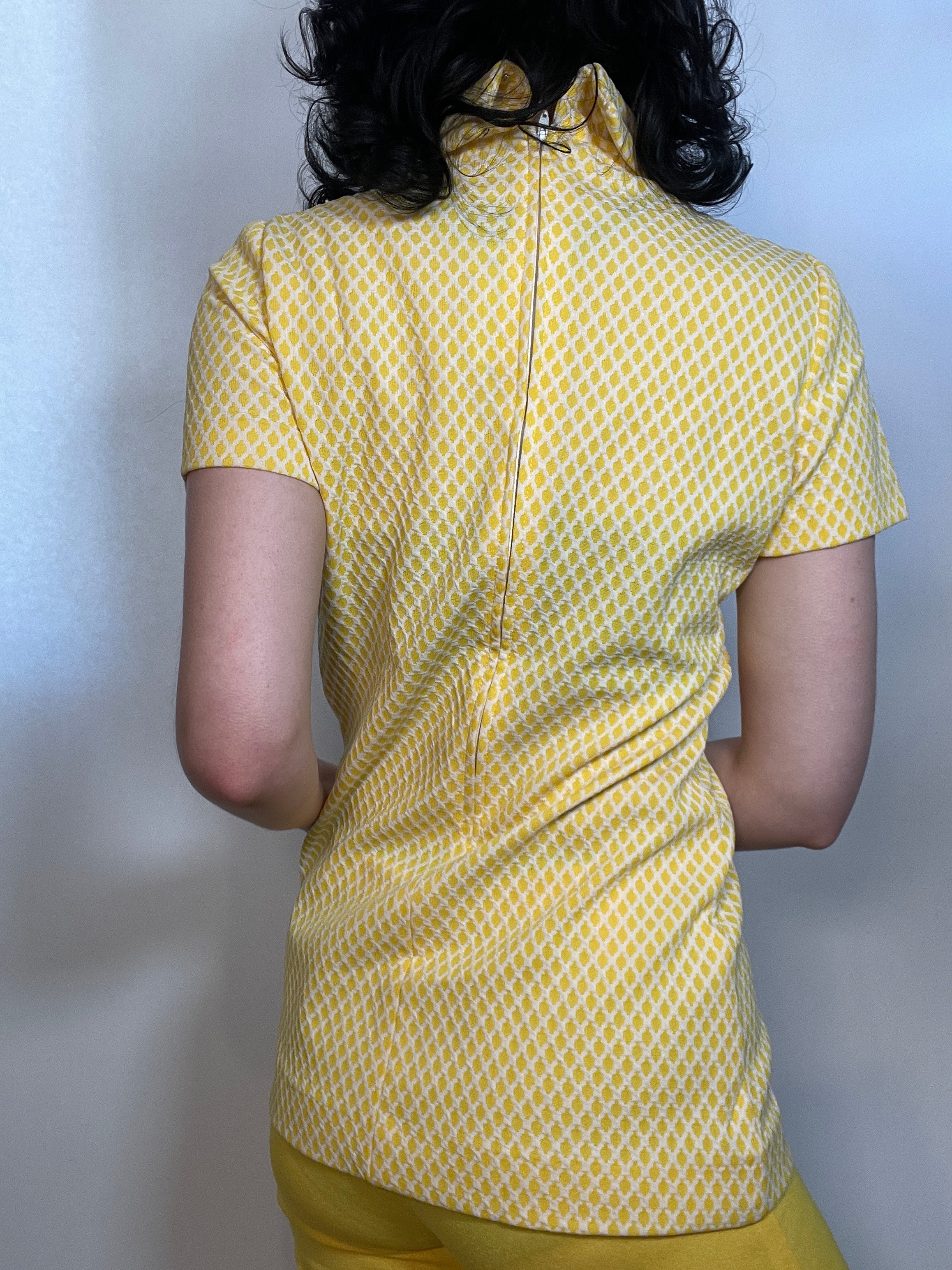 VTG 70s Cute Yellow Pant SET, MOD, New Old Stock-Never worn