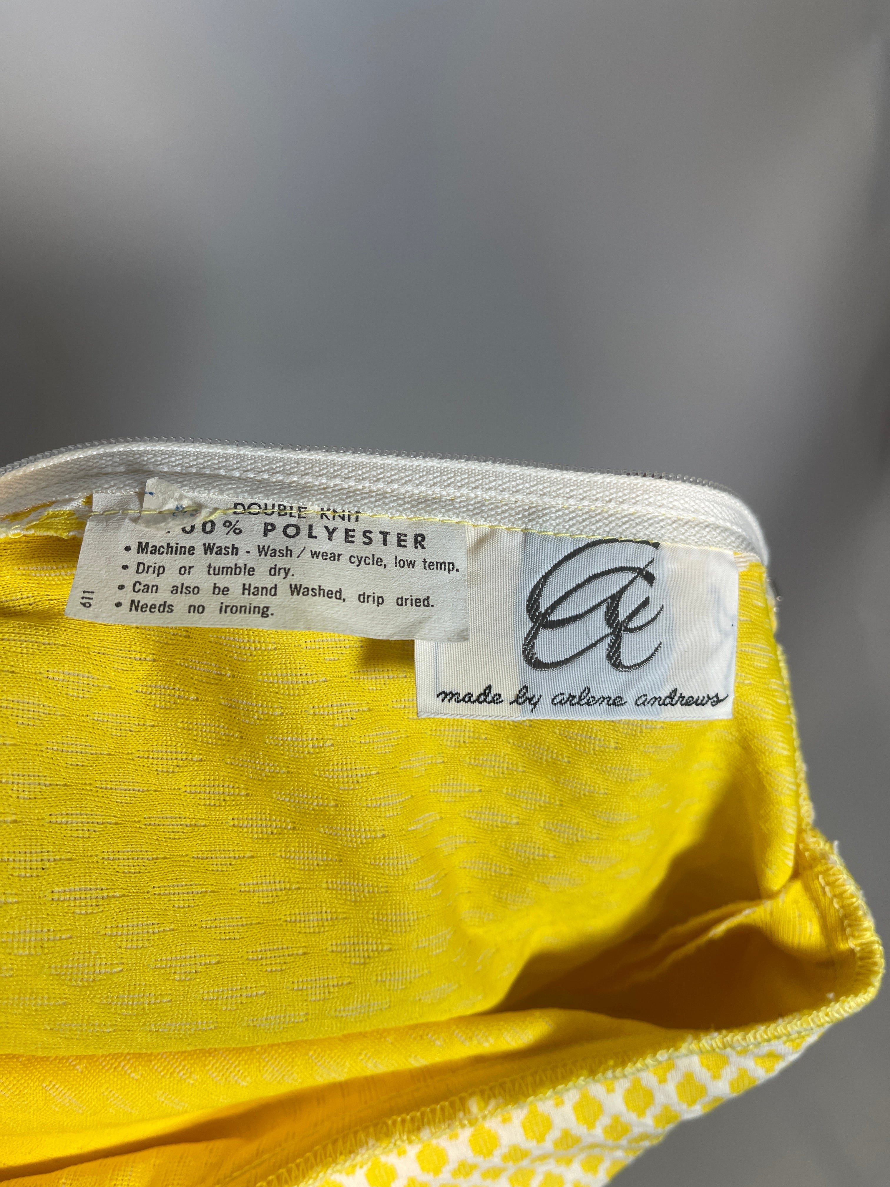 VTG 70s Cute Yellow Pant SET, MOD, New Old Stock-Never worn