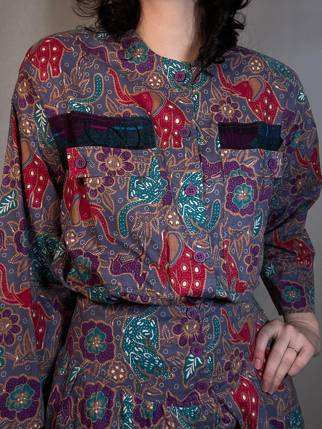 Vtg 80s KOOS COUTURE Dress  Koos Van Den Akker   Waist 26"