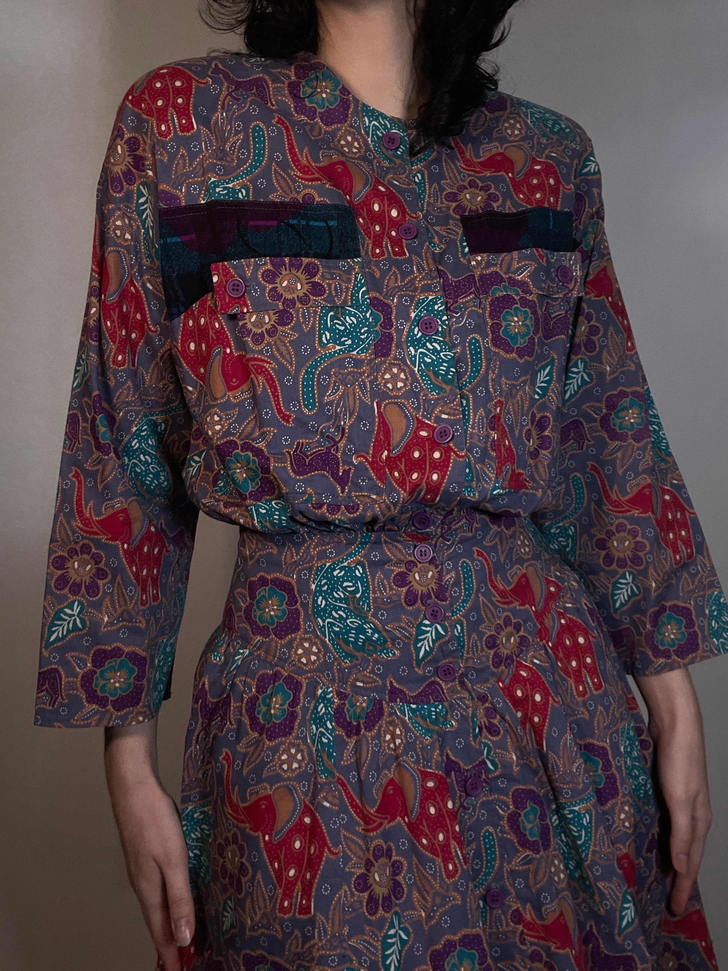 Vtg 80s KOOS COUTURE Dress  Koos Van Den Akker   Waist 26"