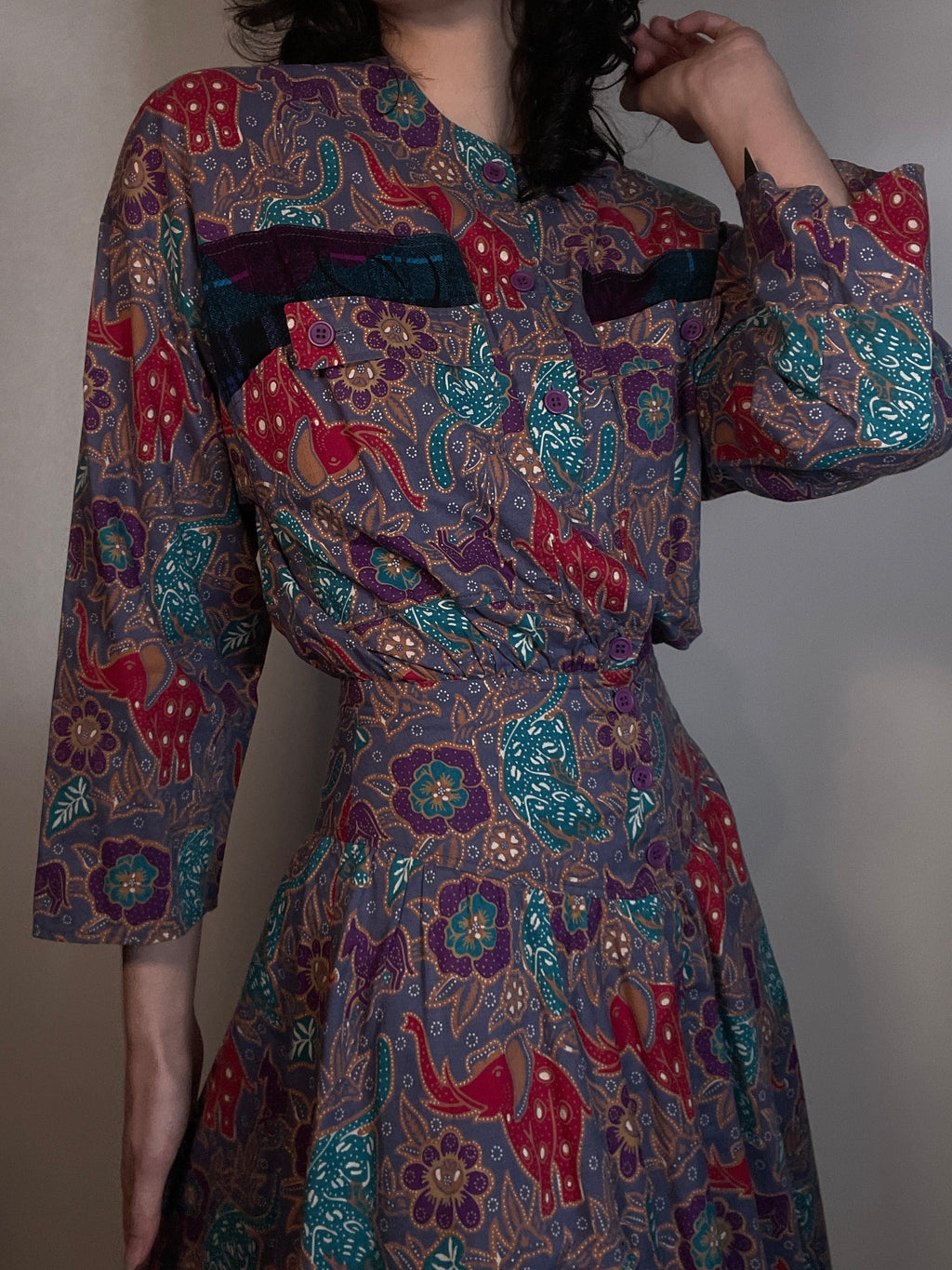 Vtg 80s KOOS COUTURE Dress  Koos Van Den Akker   Waist 26"