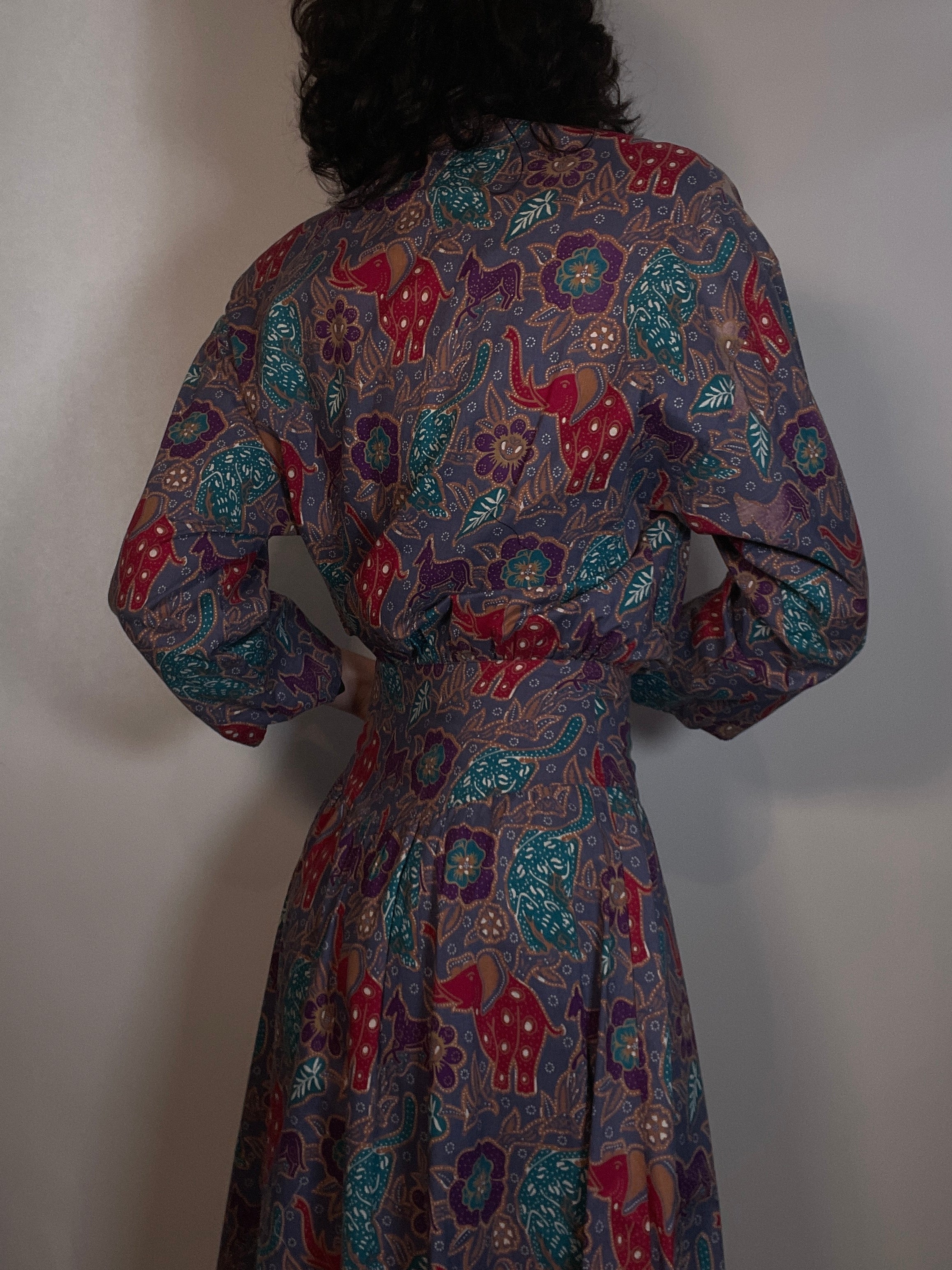 Vtg 80s KOOS COUTURE Dress  Koos Van Den Akker   Waist 26"