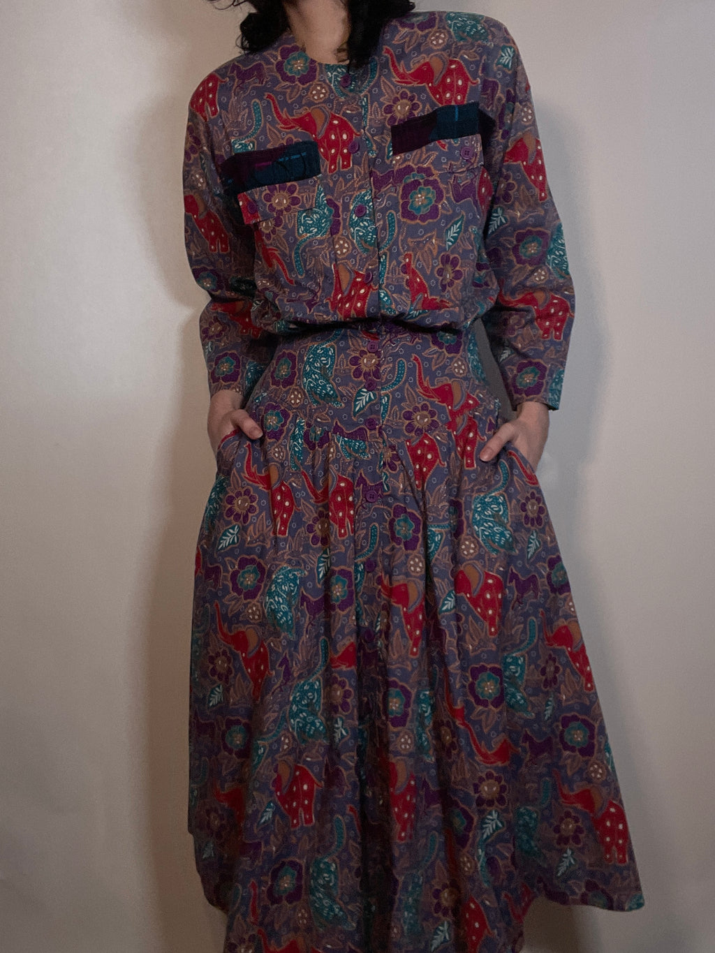 Vtg 80s KOOS COUTURE Dress  Koos Van Den Akker   Waist 26"