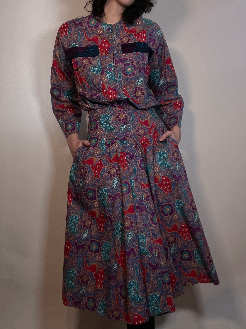 Vtg 80s KOOS COUTURE Dress  Koos Van Den Akker   Waist 26"