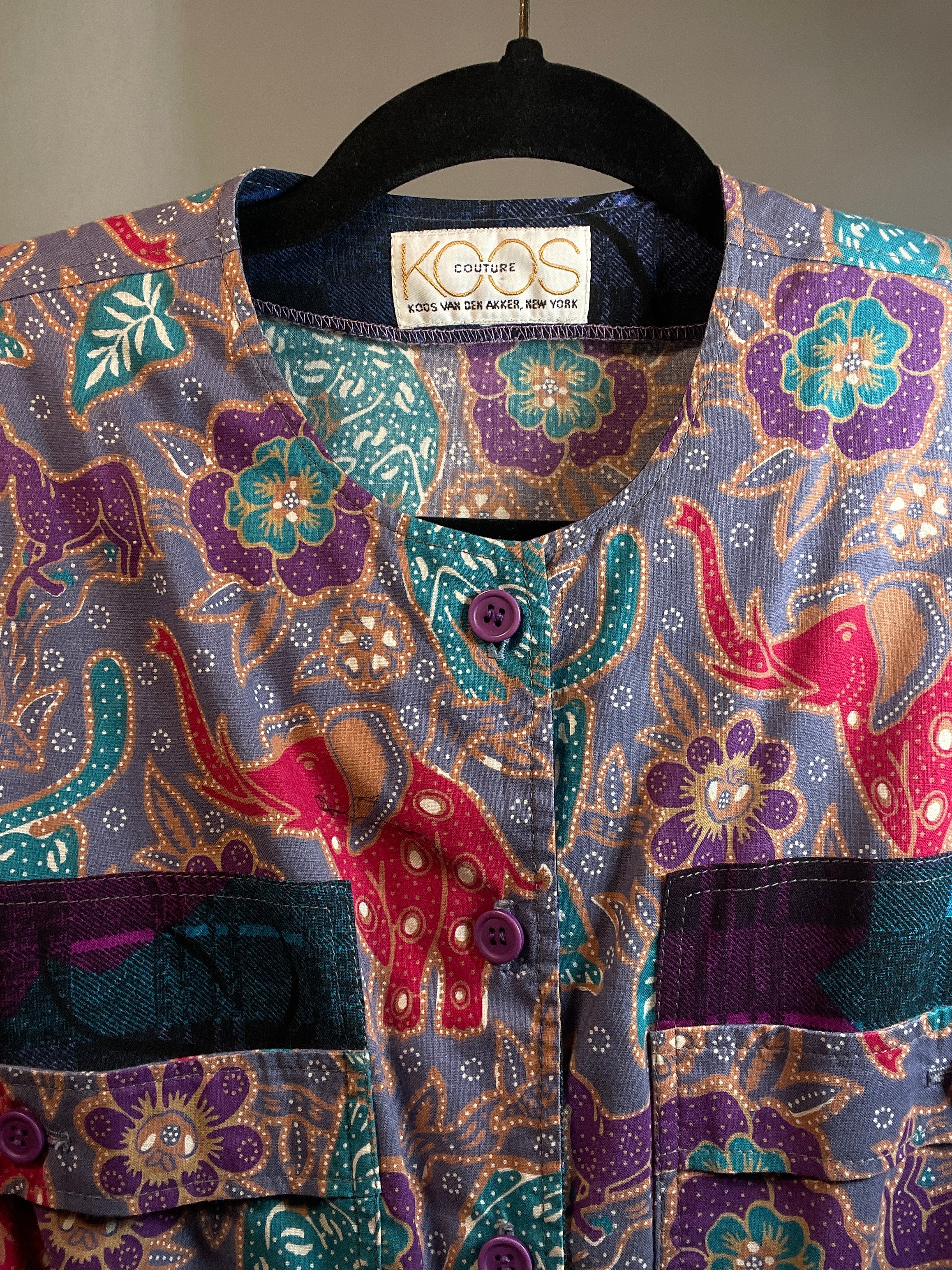 Vtg 80s KOOS COUTURE Dress  Koos Van Den Akker   Waist 26"