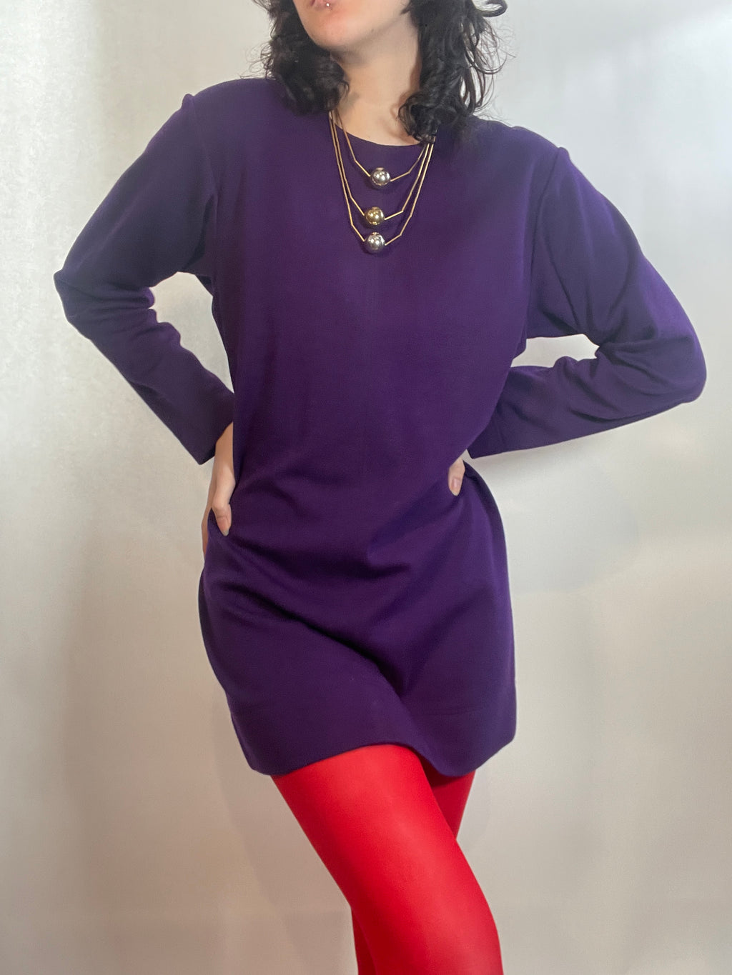 Vtg 90s SAINT LAURENT Rive Gauche Mini Dress or Tunic