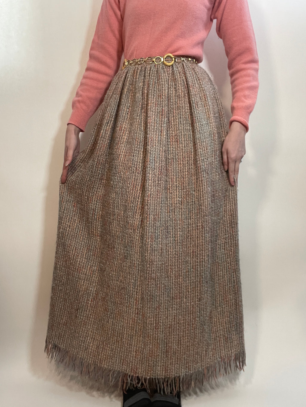 VTG 70s Tweed Nubby Long Skirt by John Meyer