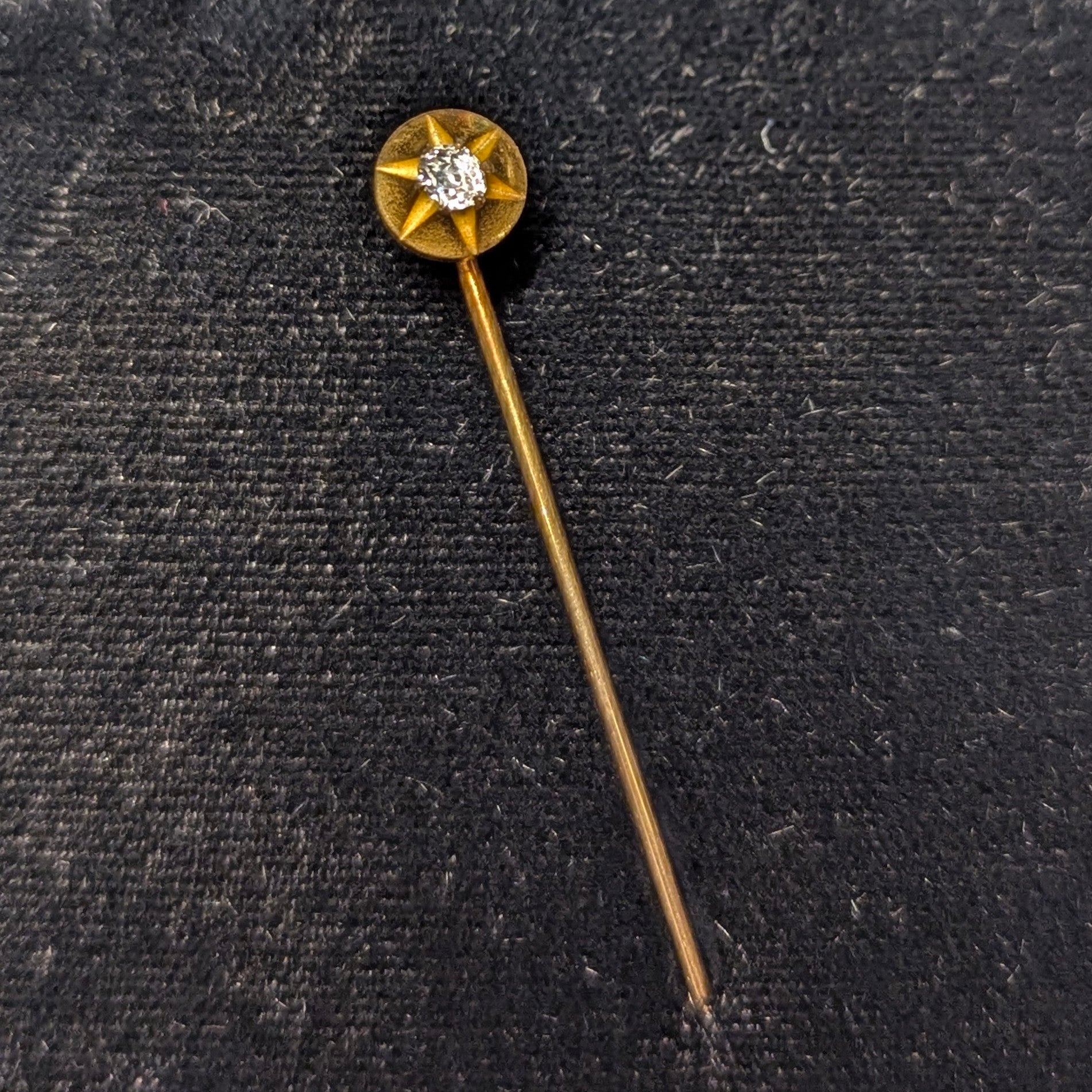Victorian Gold & Mine Diamond Stick Pin